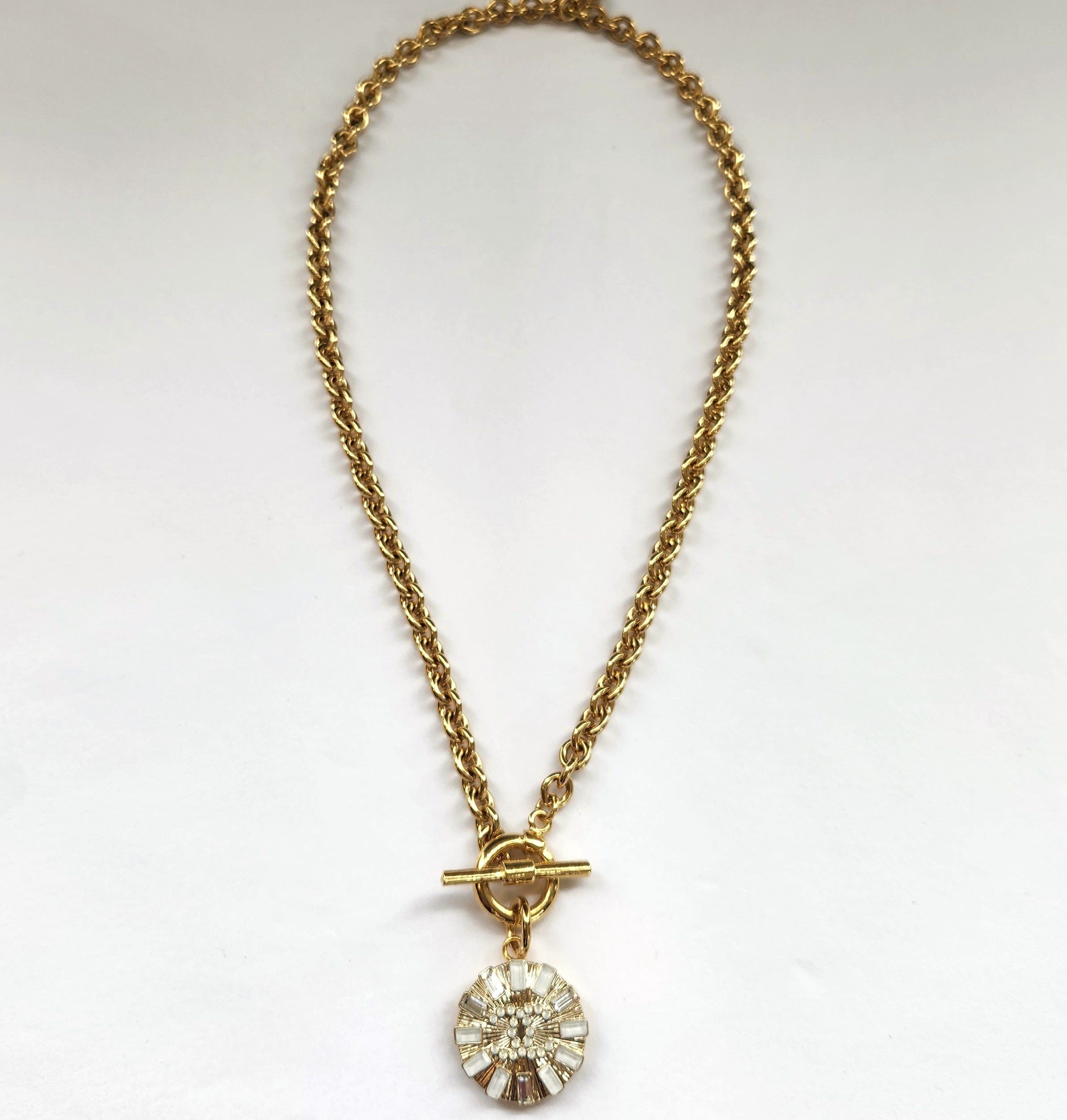 Crystal  T Bar Necklace