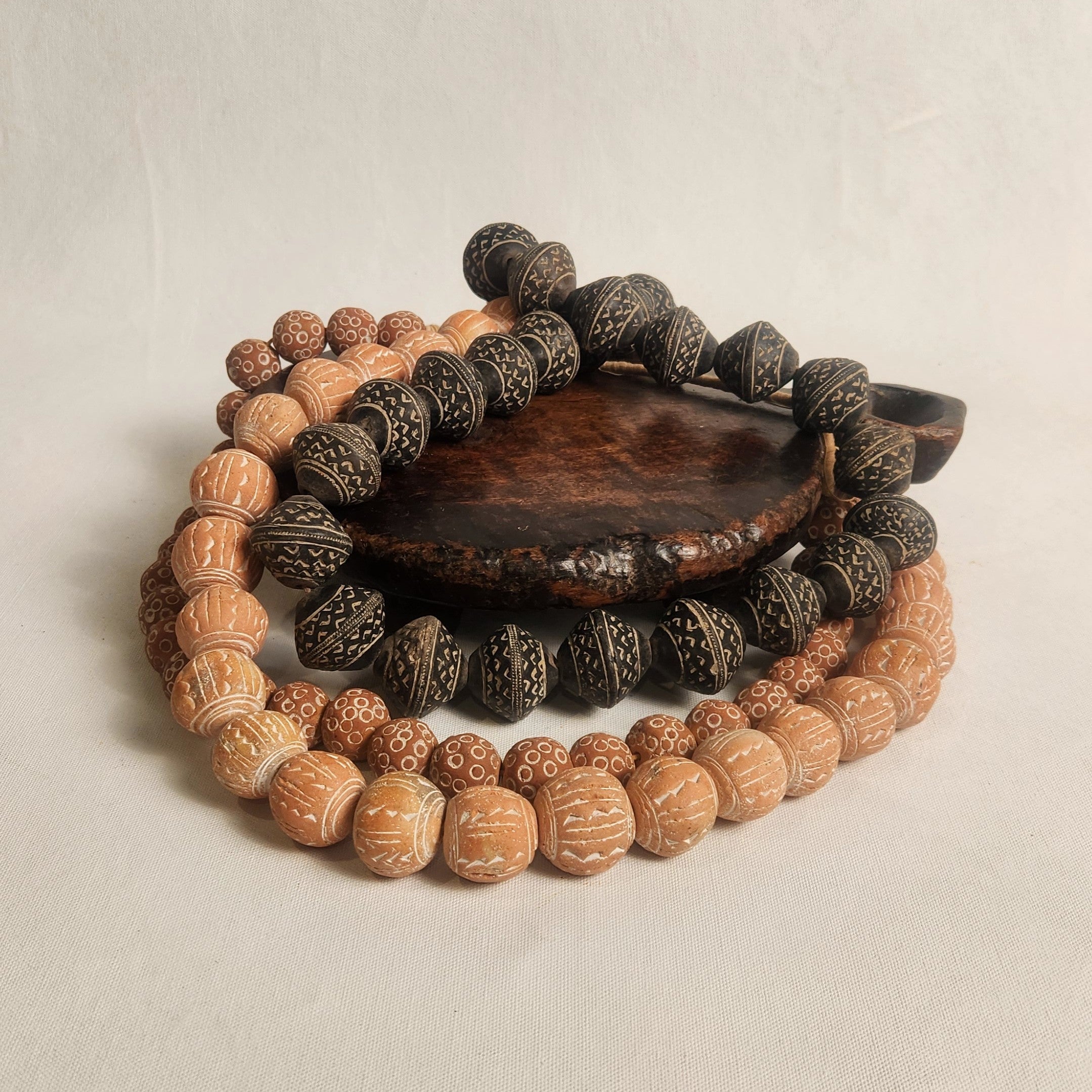 Mali Beaded Garland - Dogon Clay