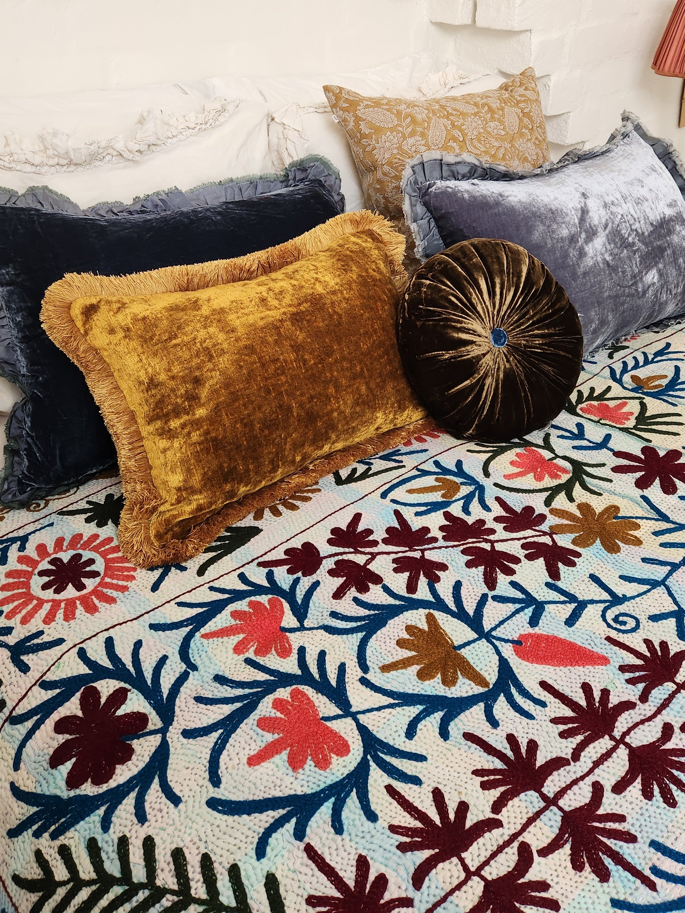 Vintage Suzani Kantha Throw - Multi colours (heavier)