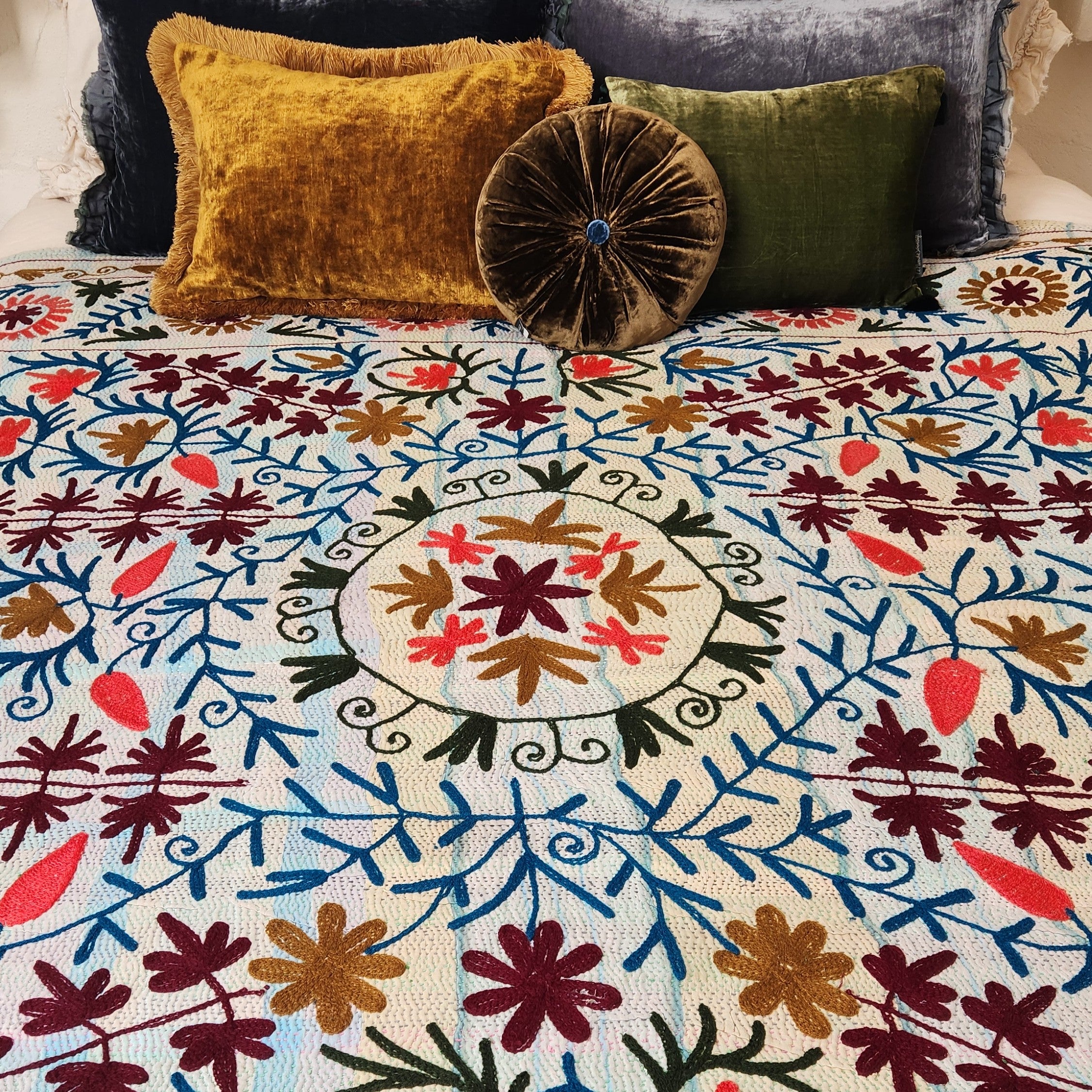 Vintage Suzani Kantha Throw - Multi colours (heavier)