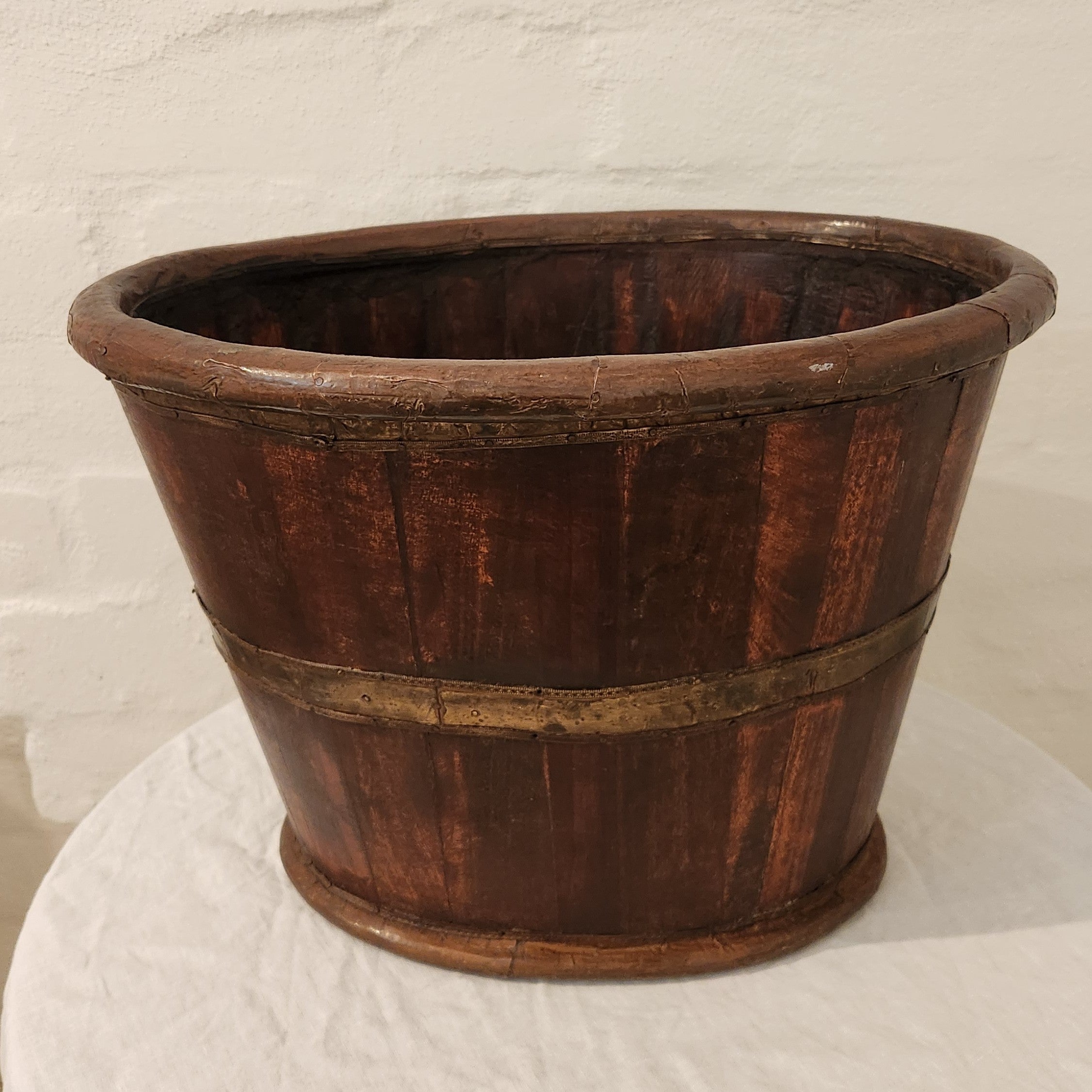 Vintage Wooden Oval Bucket