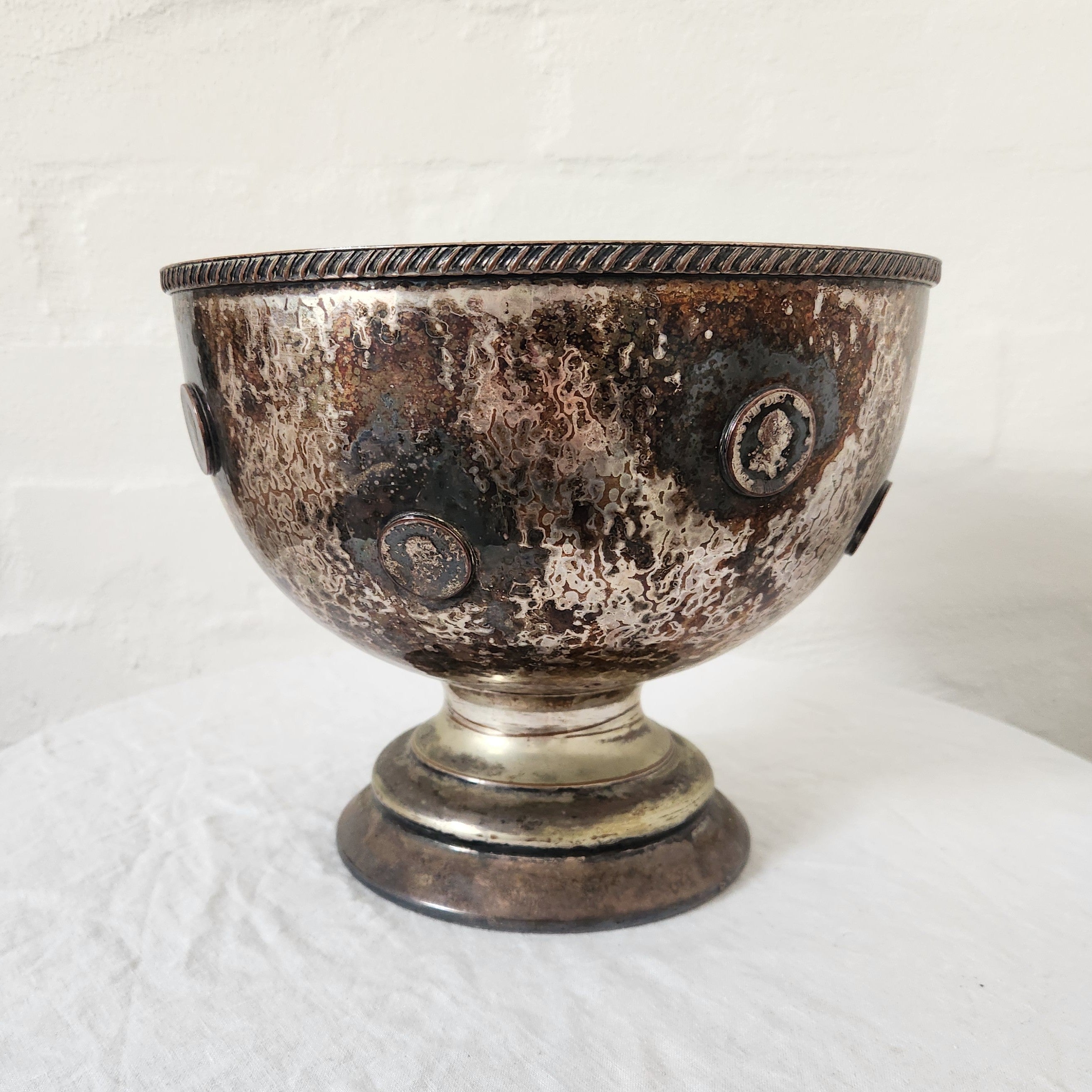 Silver plated Champagne bucket with Coins