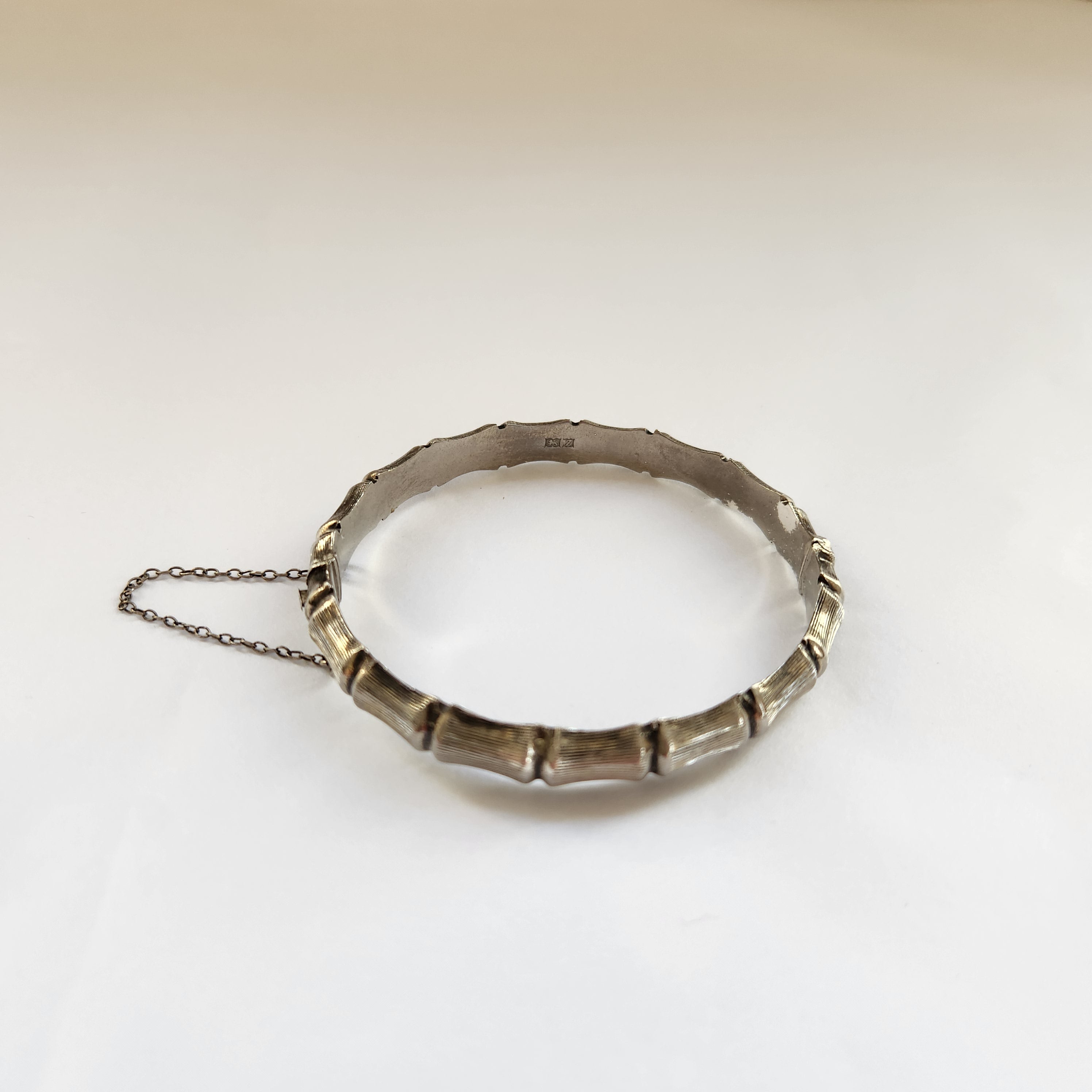 Vintage Sterling Silver Bamboo Bangle