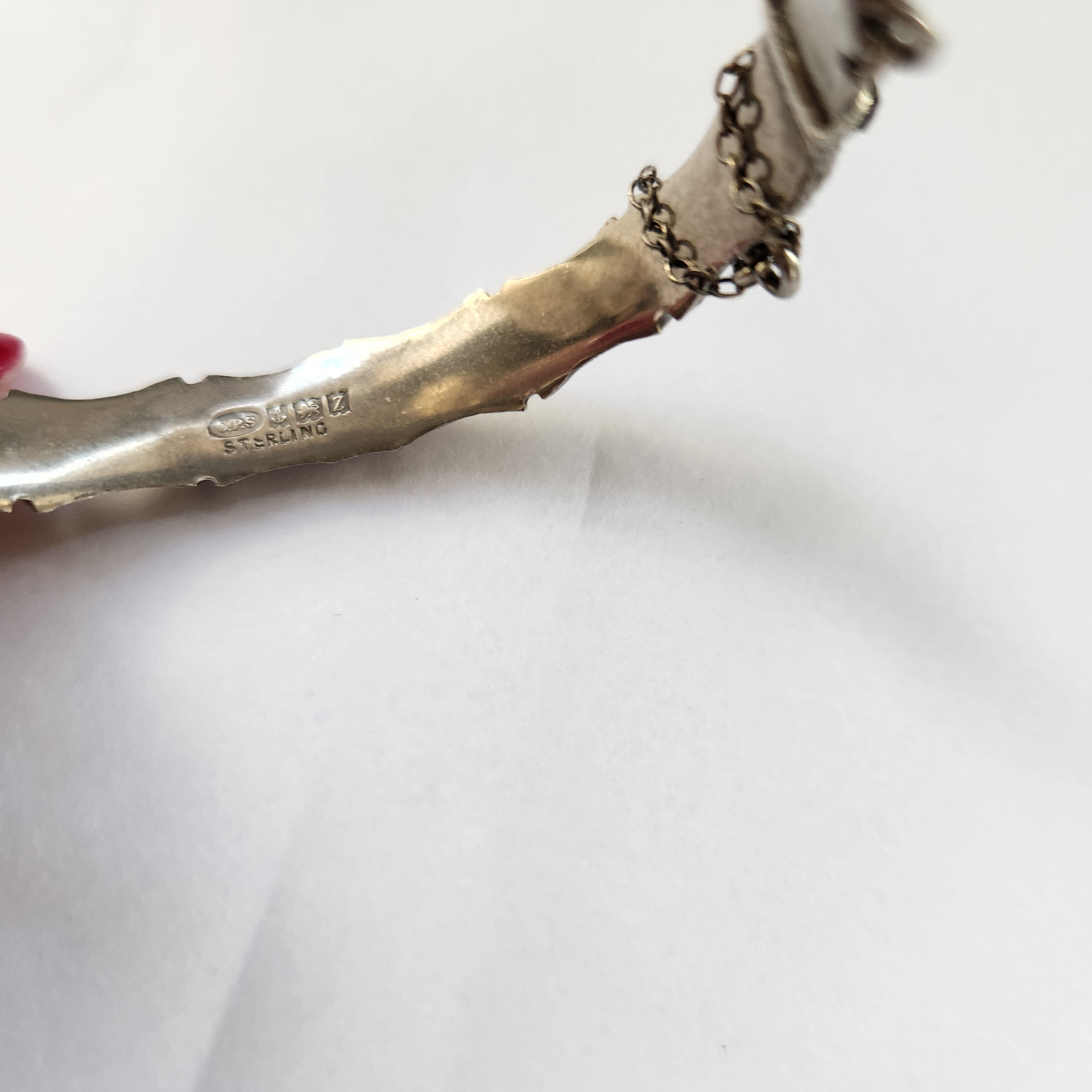 Vintage Sterling Silver Bamboo Bangle