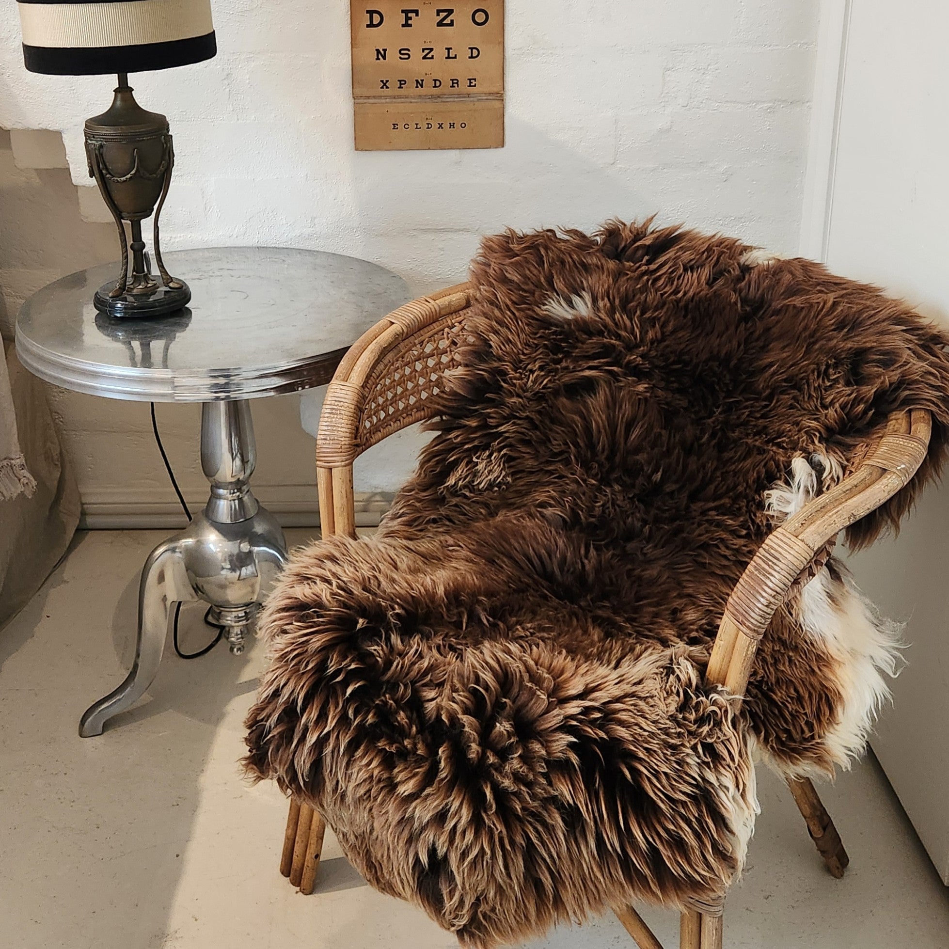 British Sheepskin - Brown with white splashes