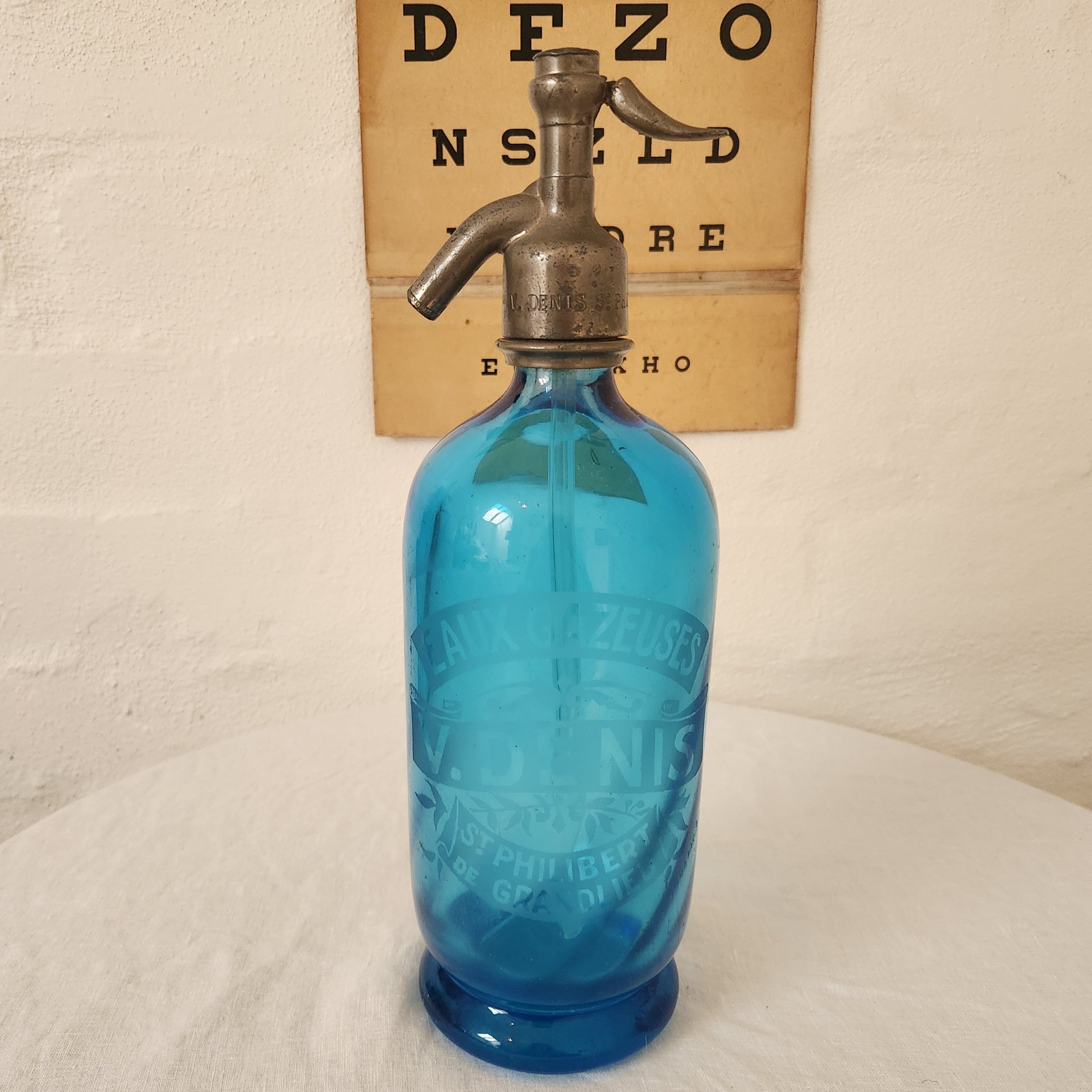 Antique Blue Siphon
