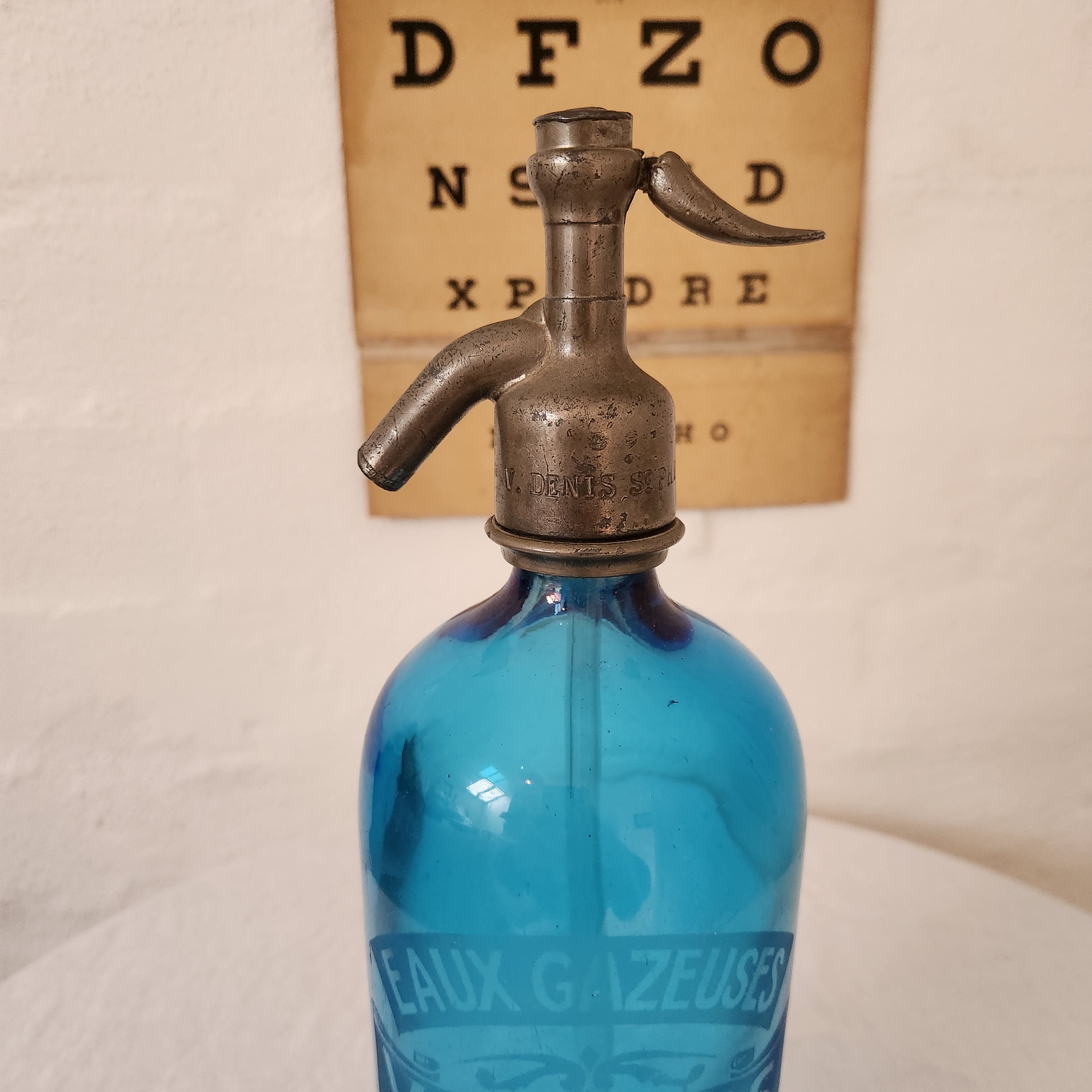 Antique Blue Siphon