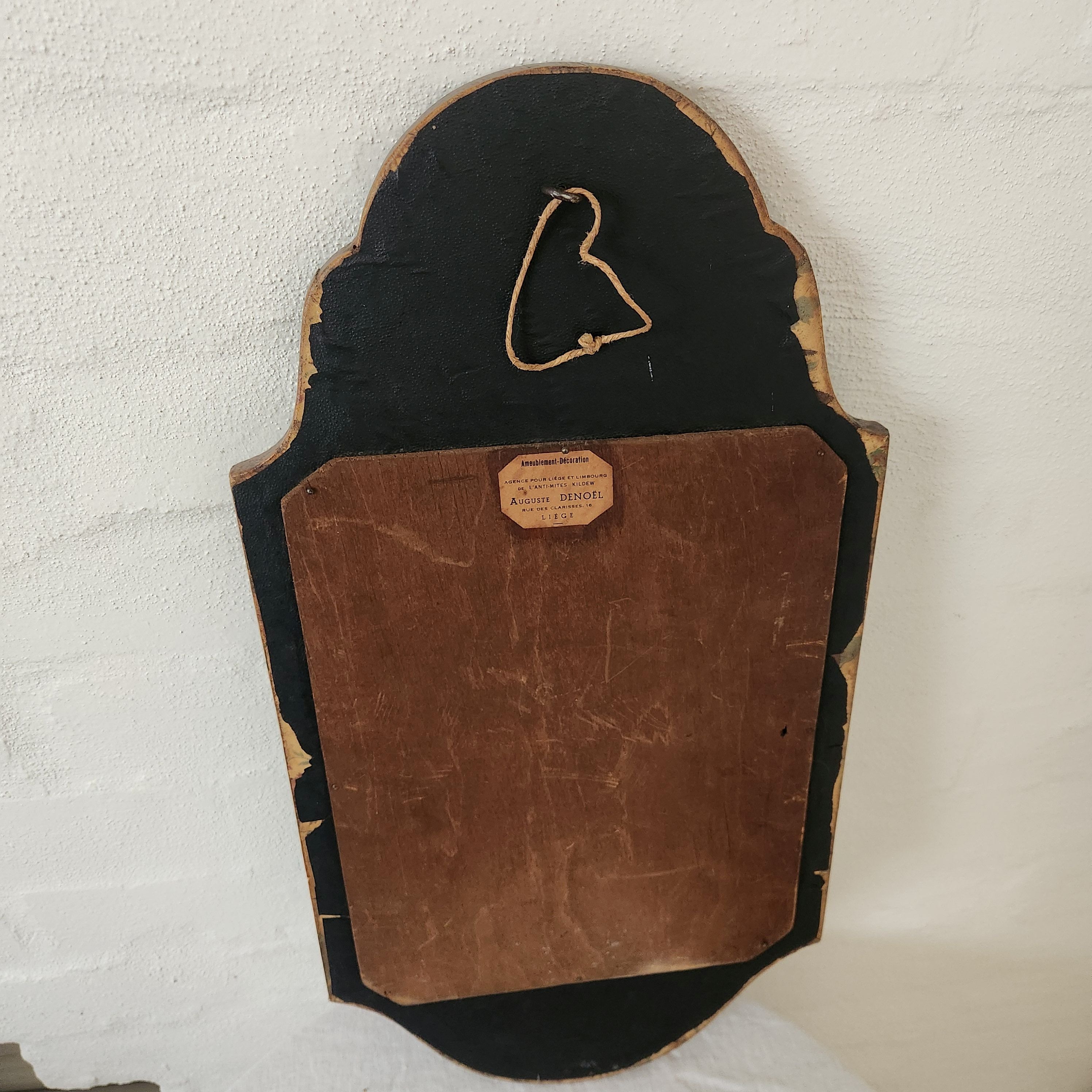 Antique Painted Wooden Mirror with Stud detail
