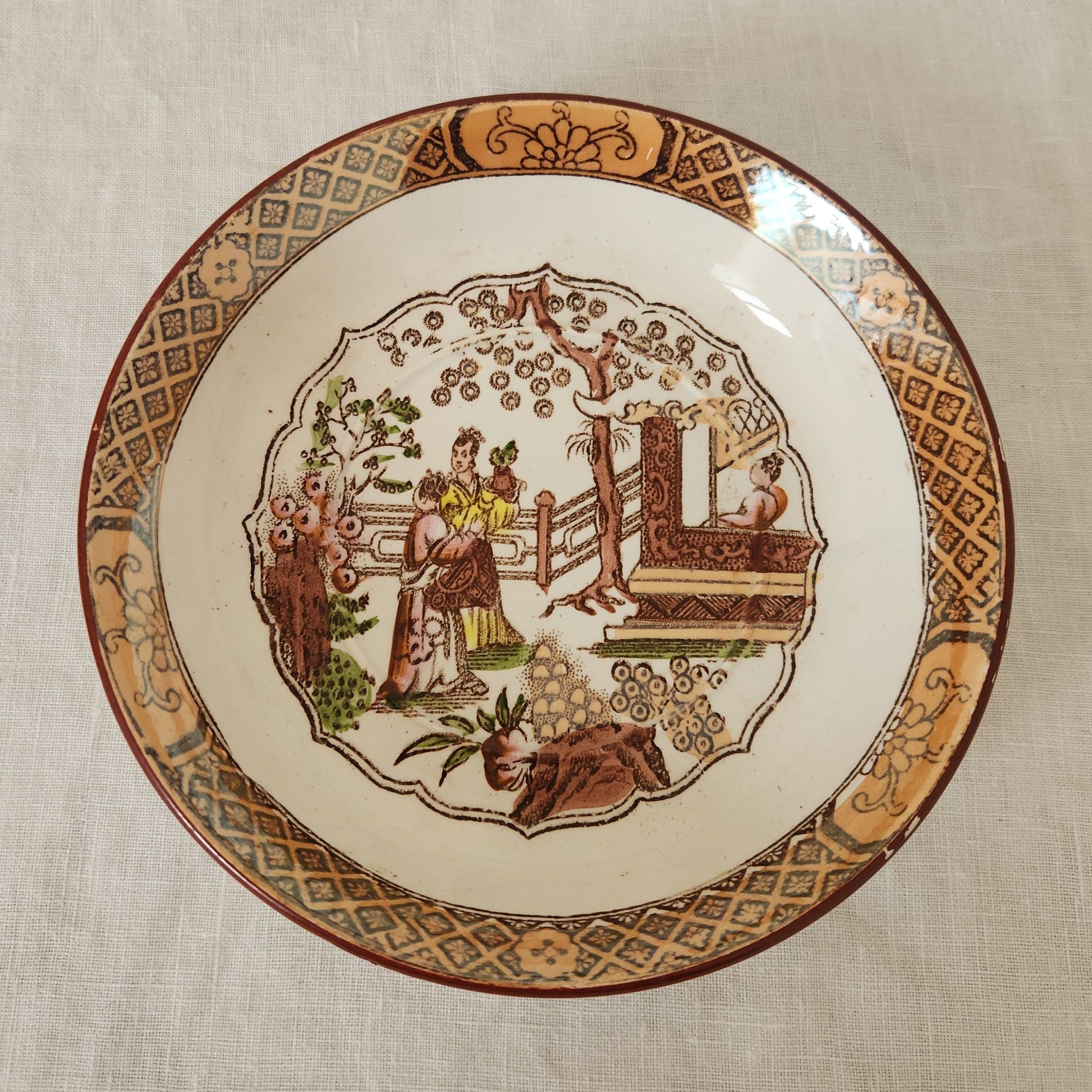 Vintage Sarreguemines Chinoiserie Plate