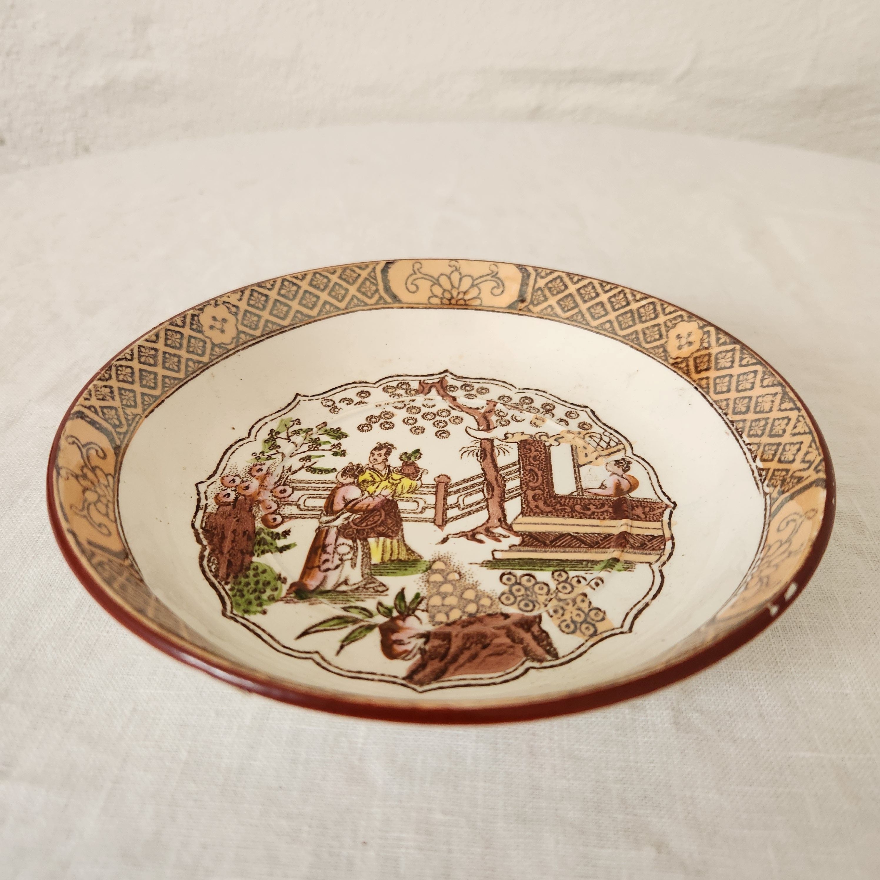 Vintage Sarreguemines Chinoiserie Plate