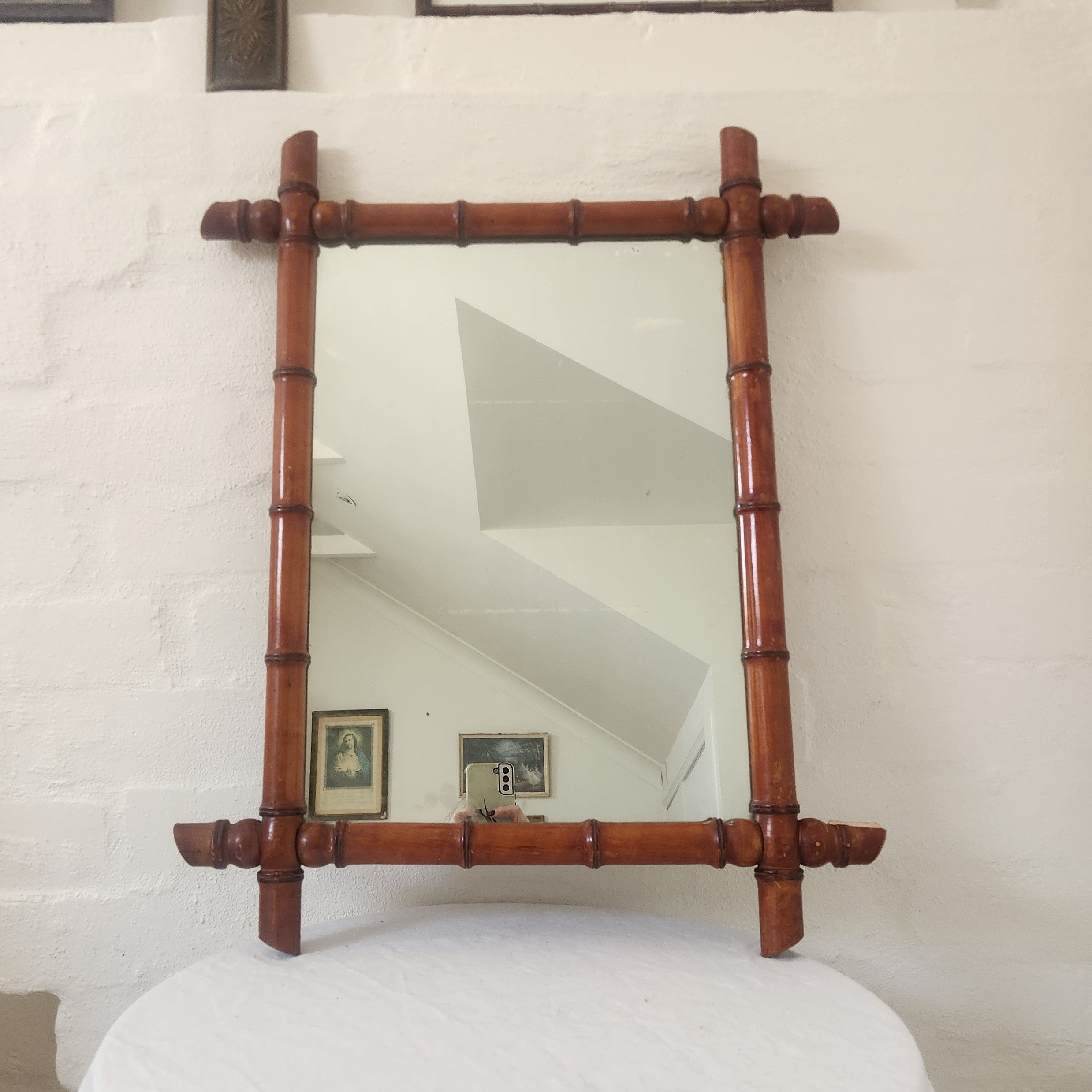 Faux Bamboo Mirror - Large