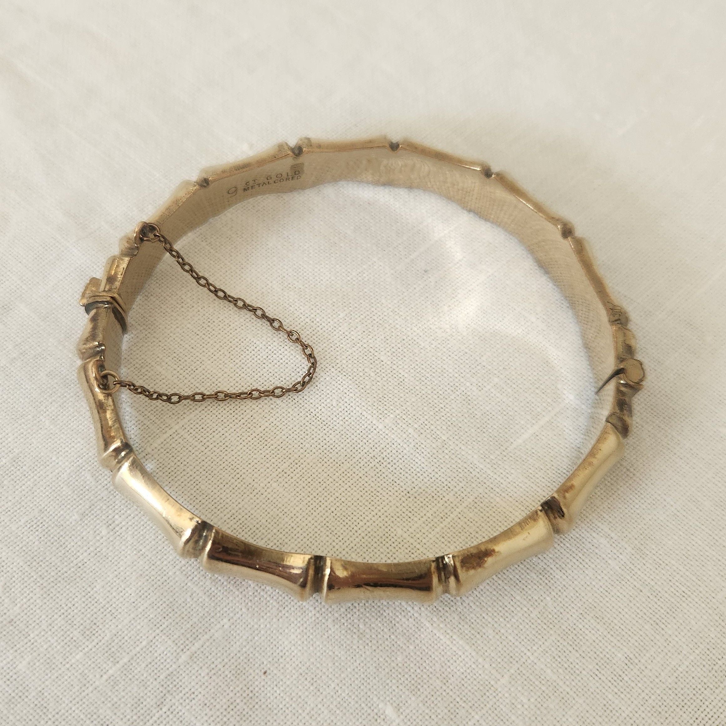 Mid Century 9ct Rolled Gold Bamboo Bangle