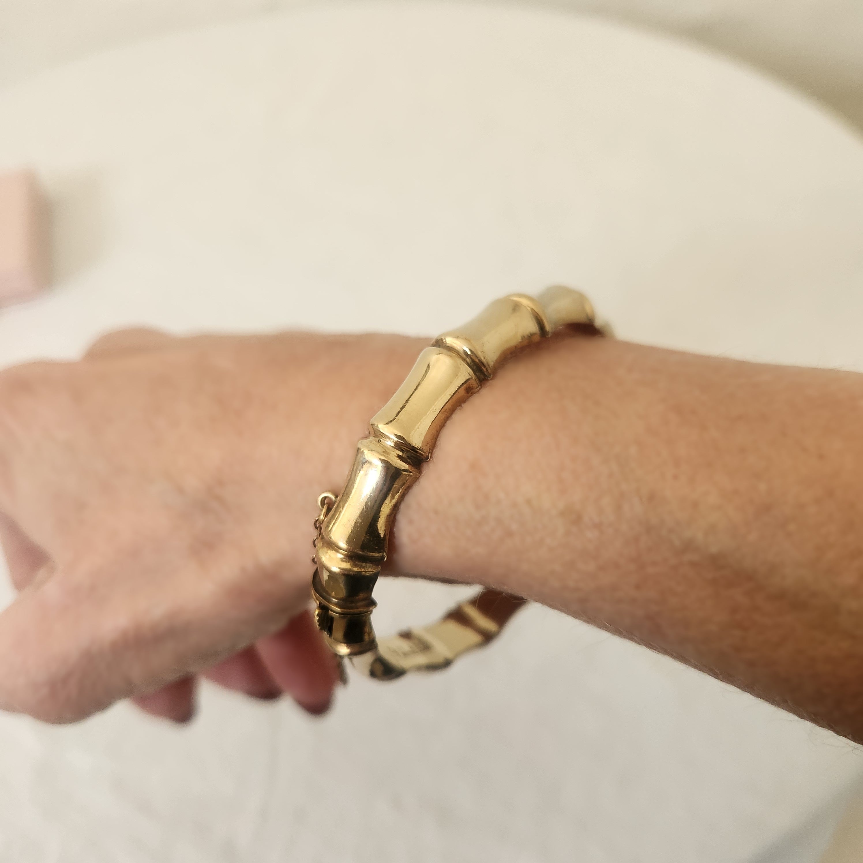 Mid Century 9ct Rolled Gold Bamboo Bangle