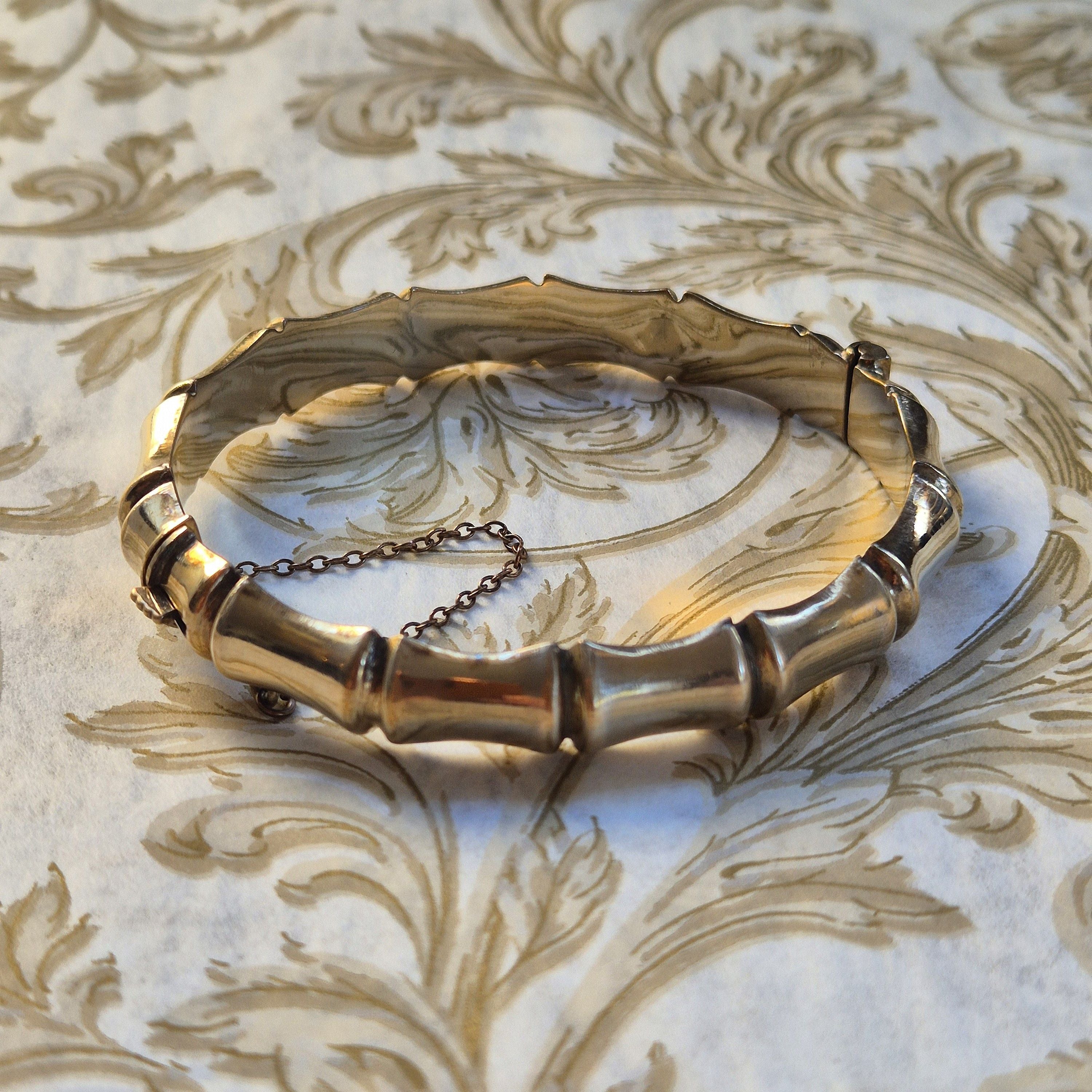 Mid Century 9ct Rolled Gold Bamboo Bangle