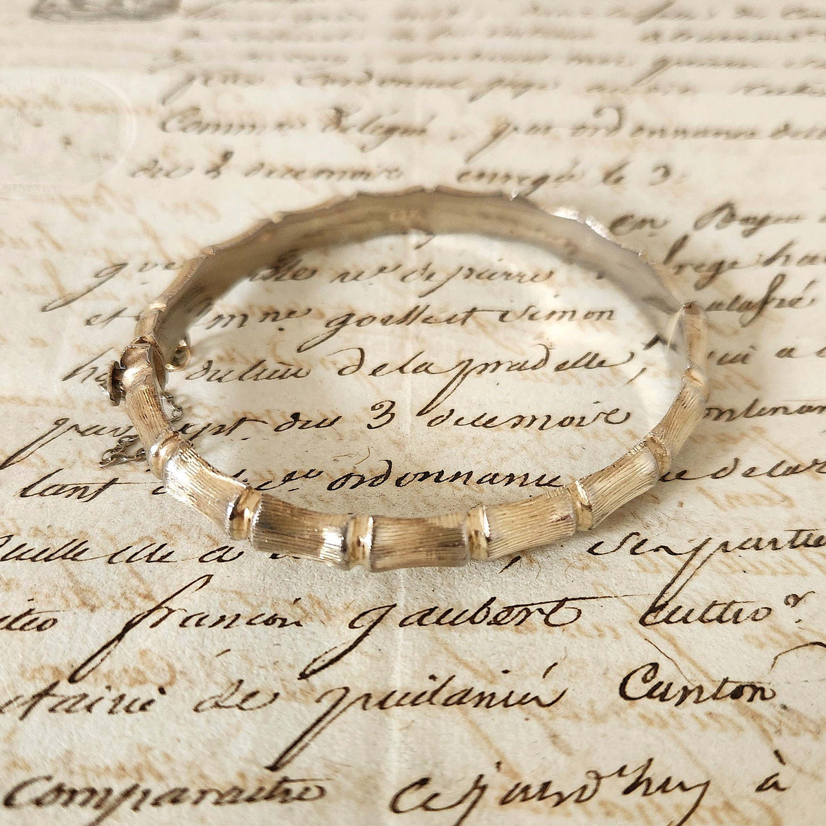 Gilded sterling silver bangle