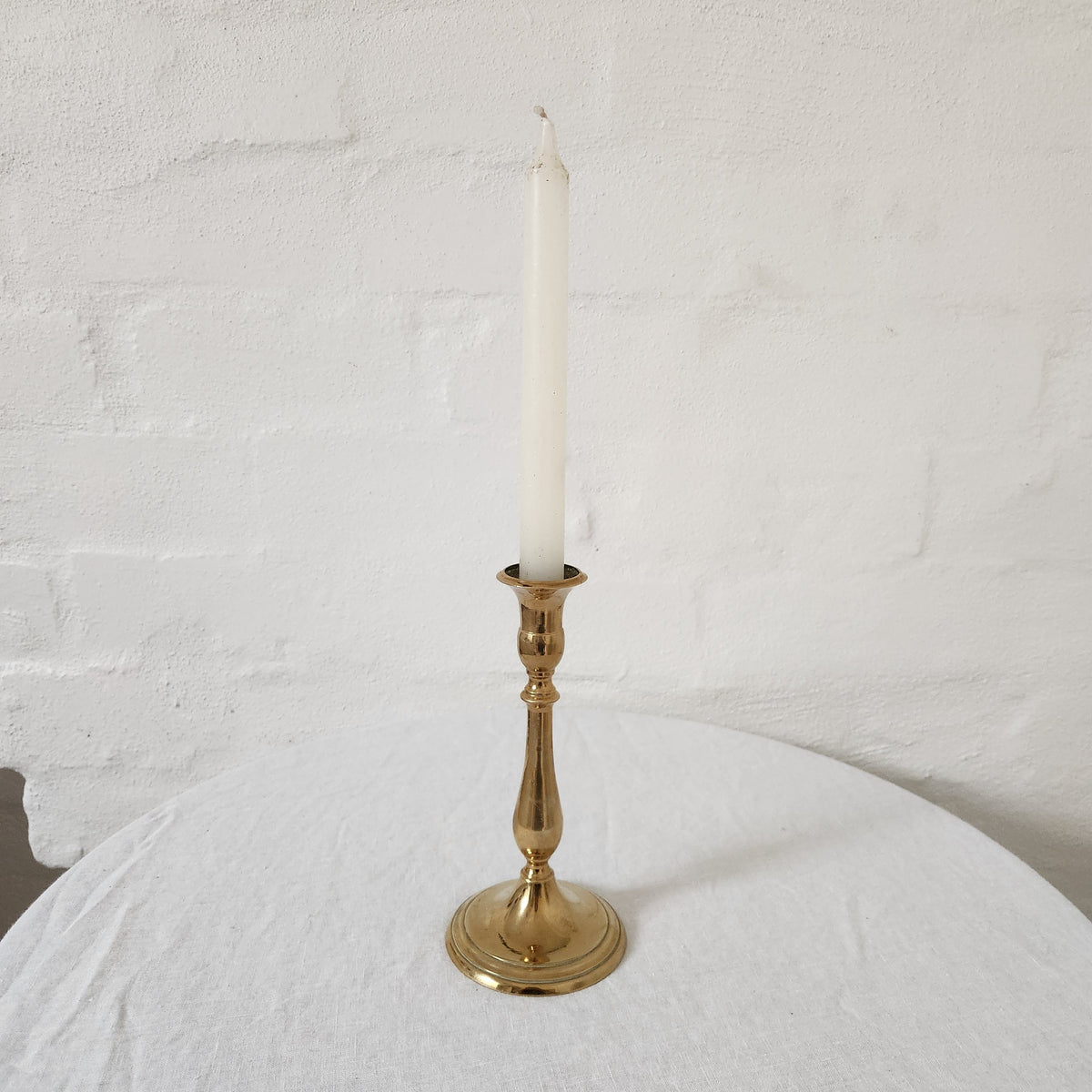 Slim Antique Brass Candlestick