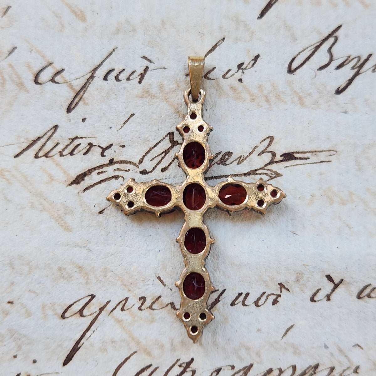 Perfect Petite Vintage Garnet Vermeil Pendant