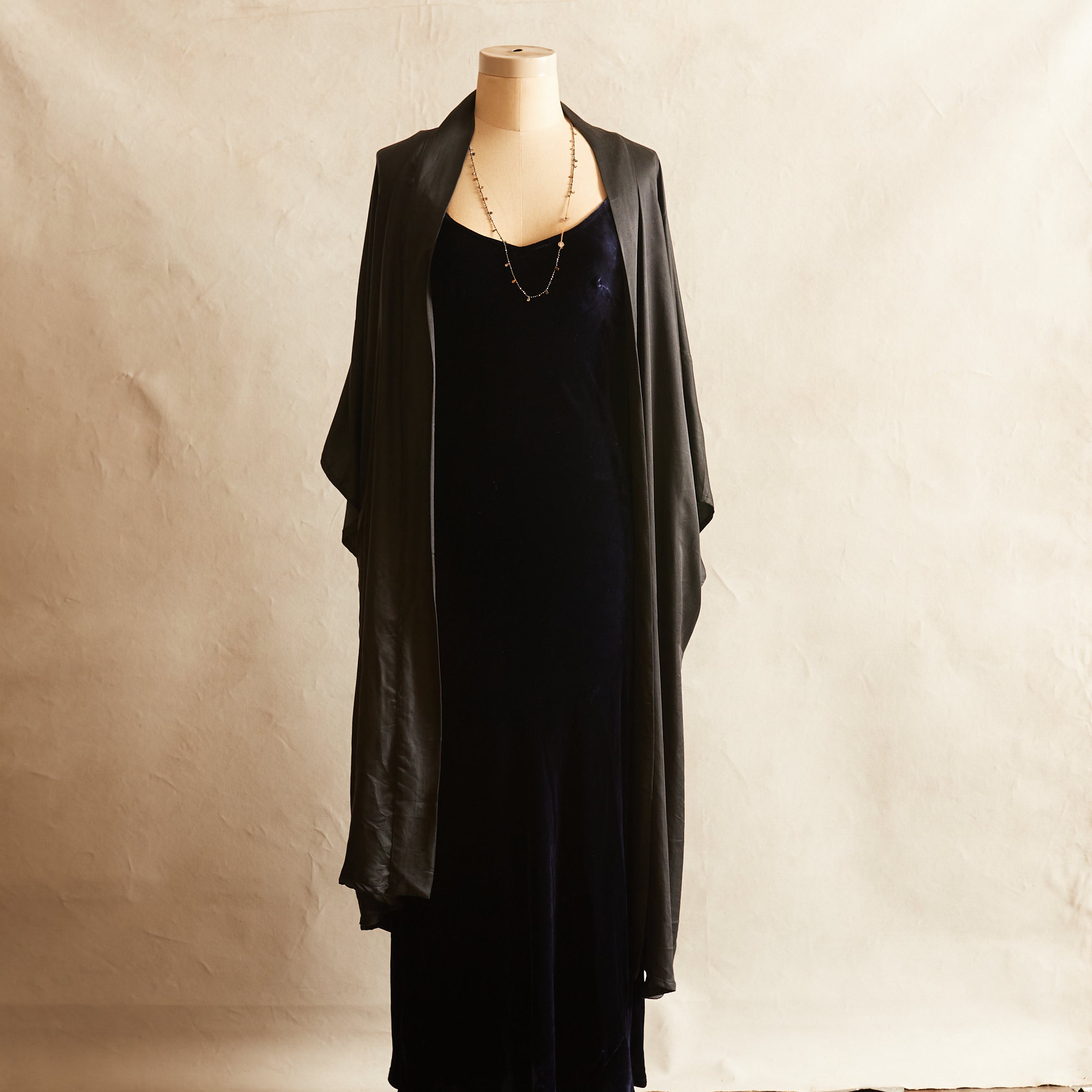 Satin Kimono - Black