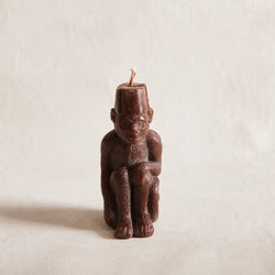 Monkey with Fez Candle - Espresso