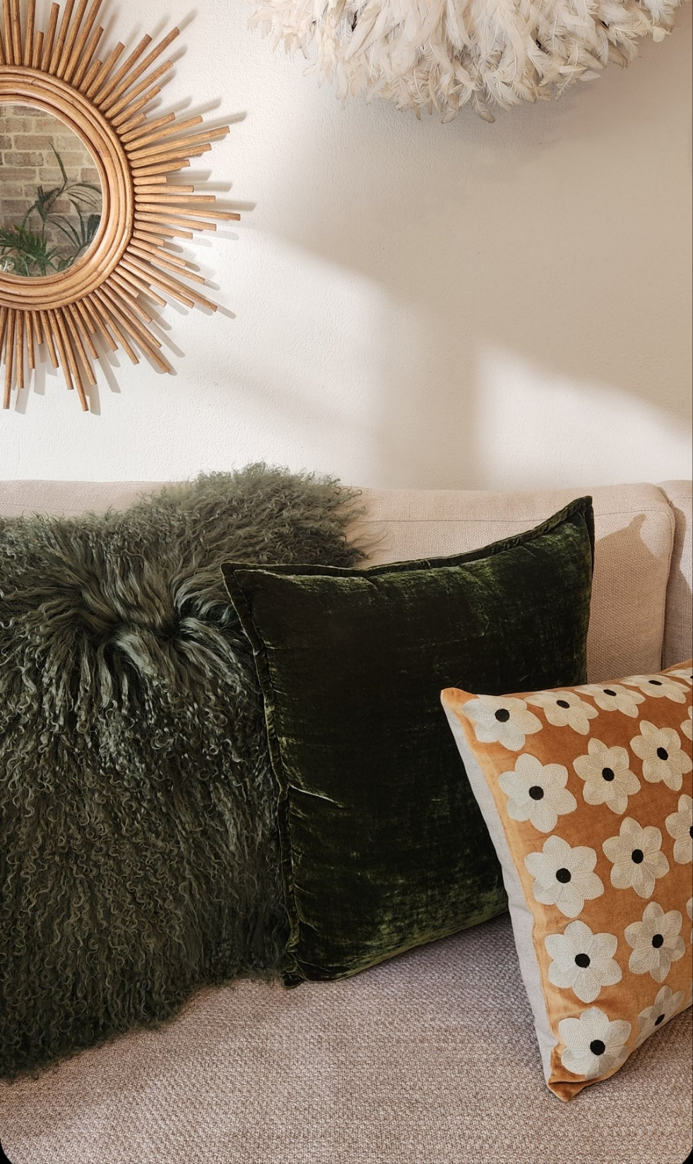 Sosavelvet Cushion - 50x50 - "Wheat Grass"