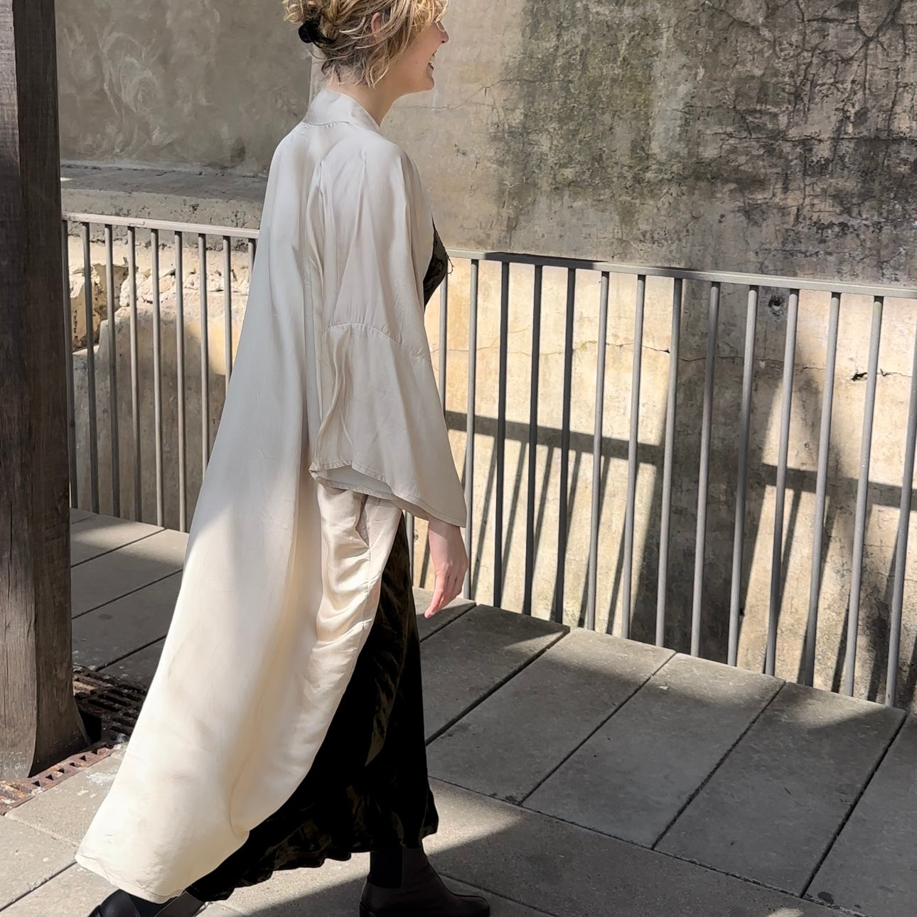 Satin Kimono - Stone