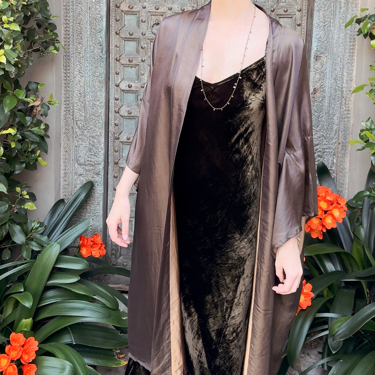 Satin Kimono - Bronze
