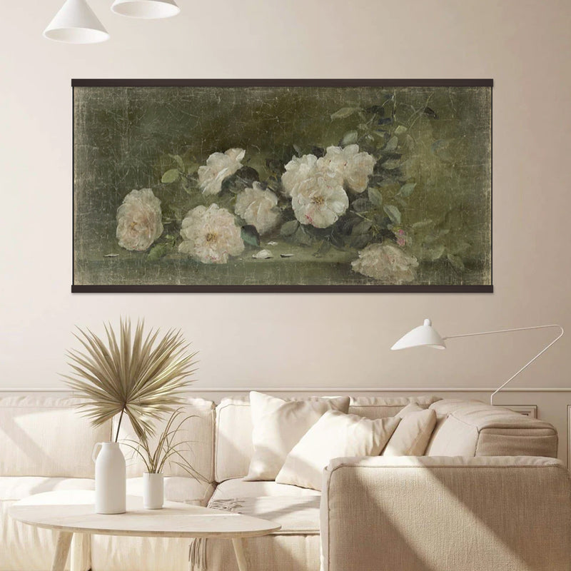 Jeté de Roses Blanches Canvas Print