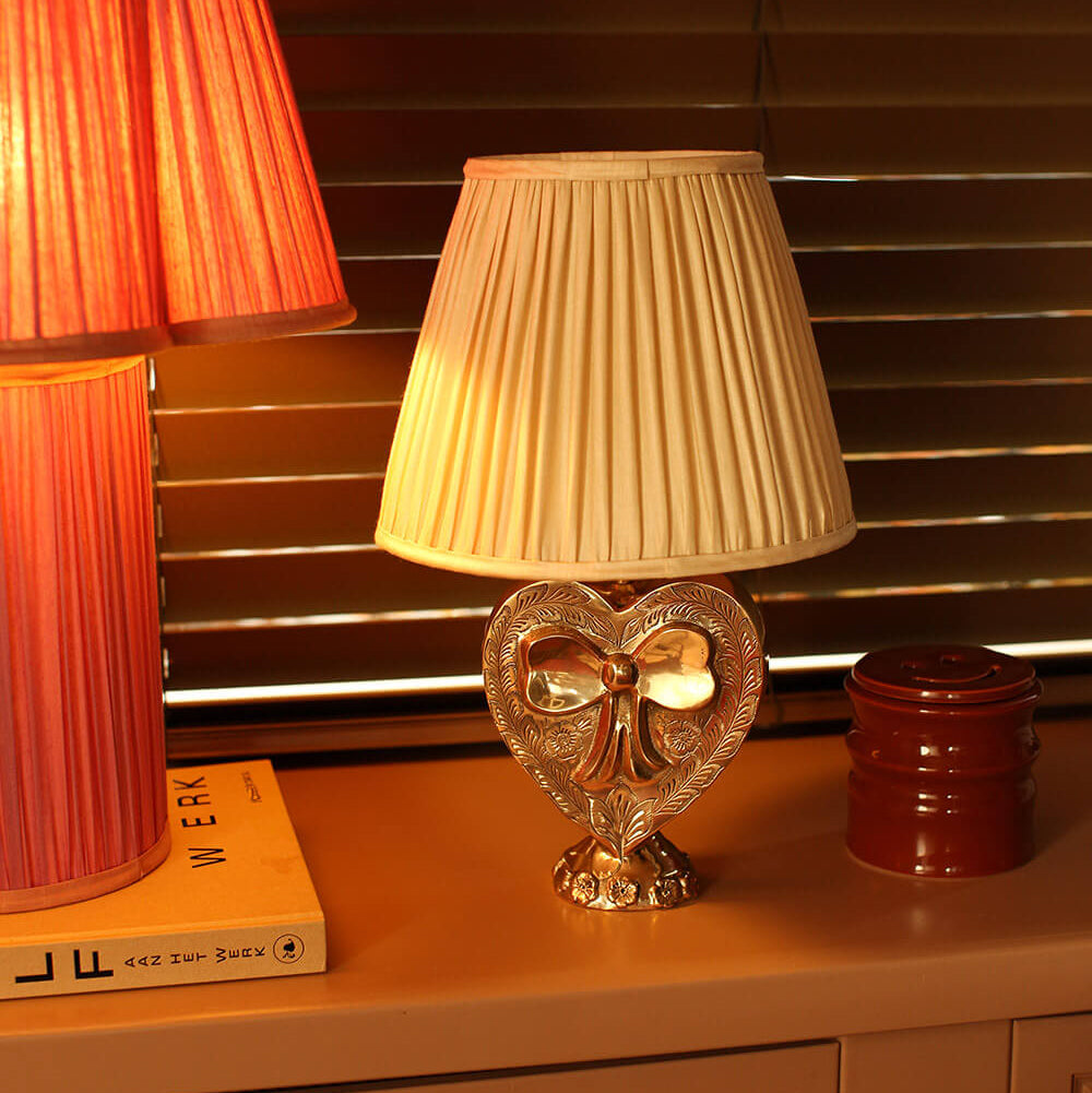 Kiara Pleated Silk Lampshade - Buttermilk