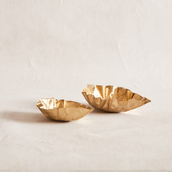 Set of 2 Brass Leaf Bowls