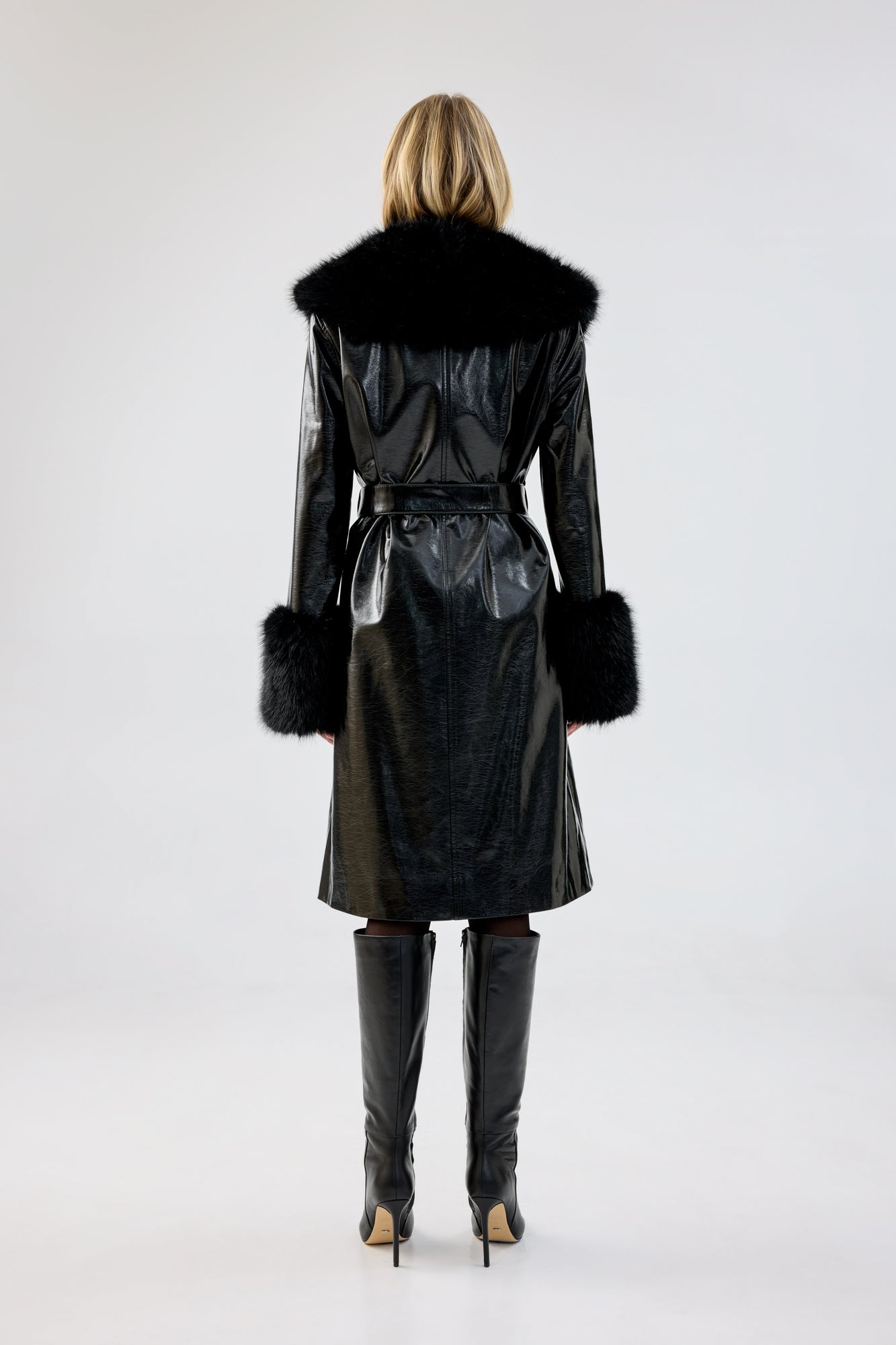 Libertango - Faux Patent Leather Trench Coat