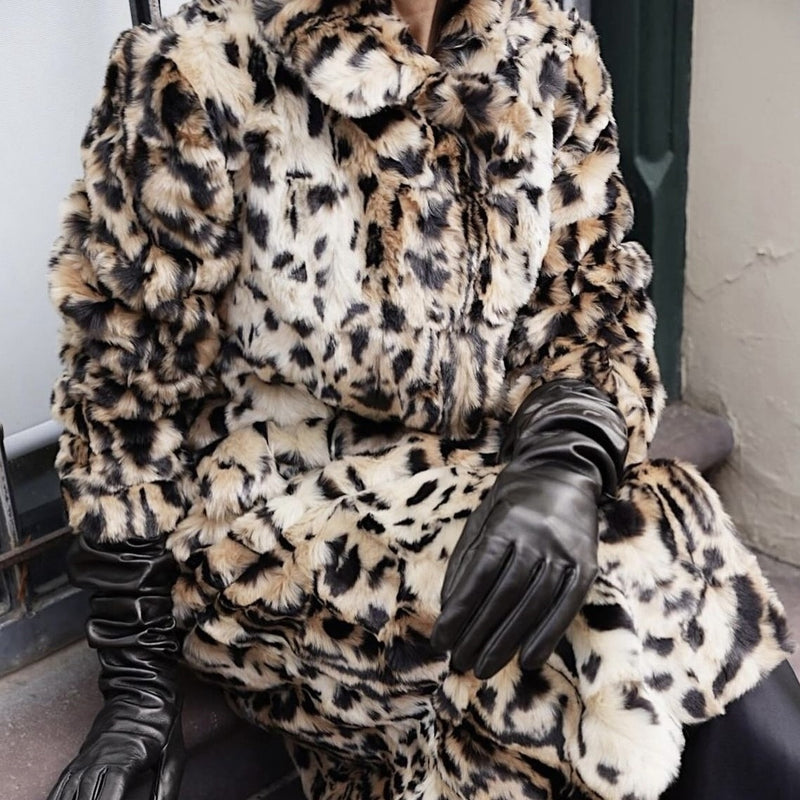 Long leopard jacket best sale