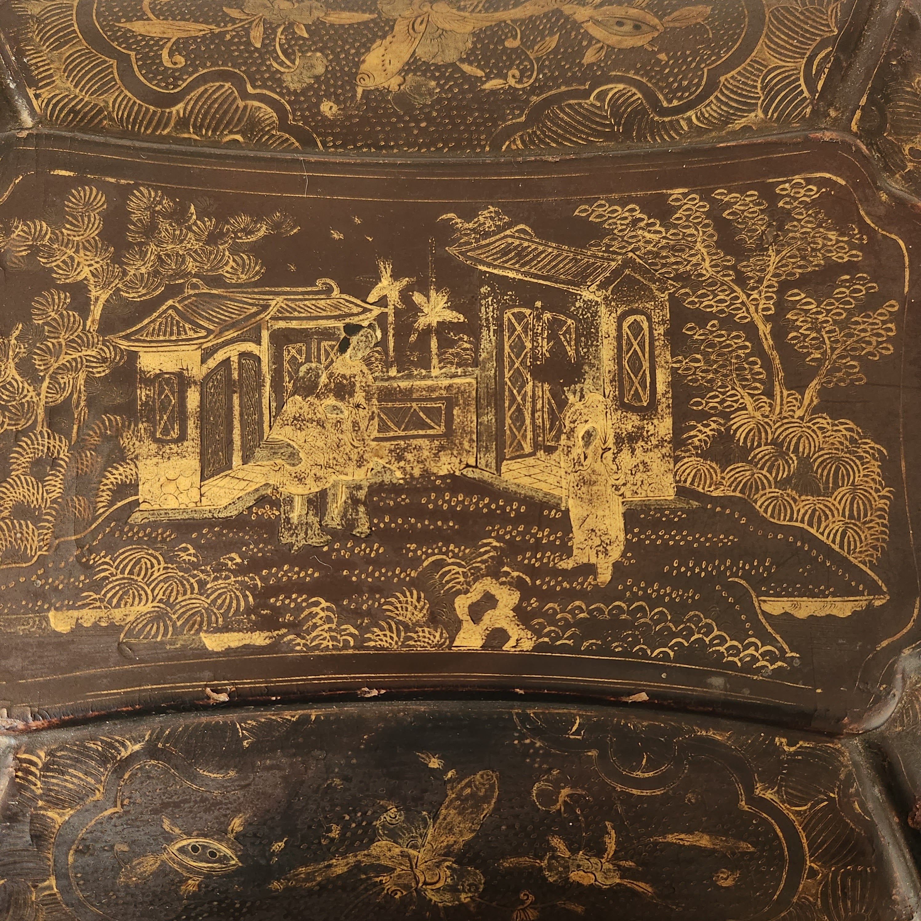 Antique Chinoiserie Lacquer Box