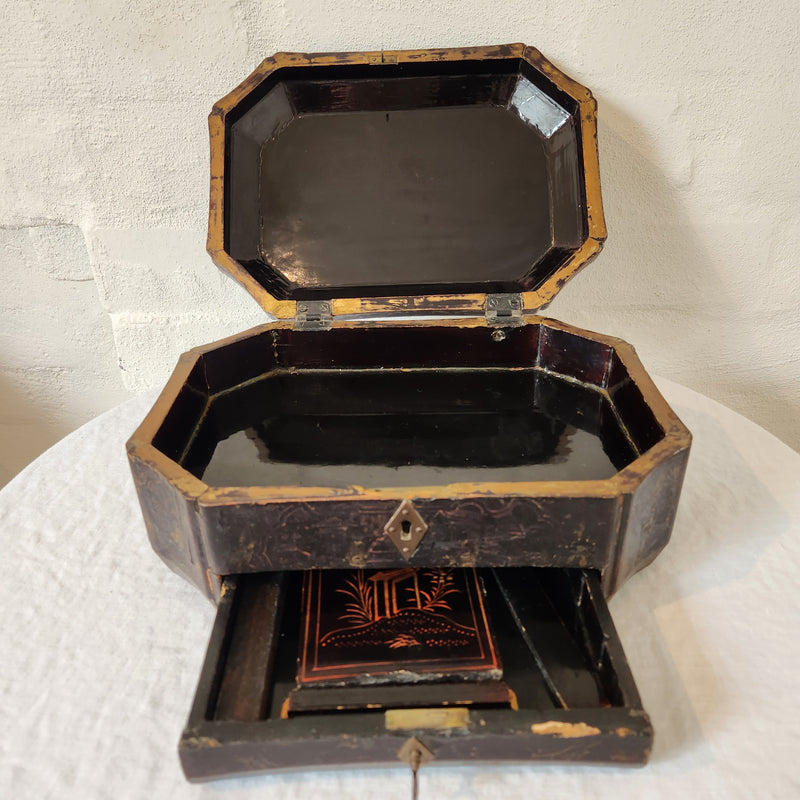 Antique Chinoiserie Lacquer Box