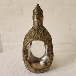Vintage Brass Wrapped Glass Decanter with stopper