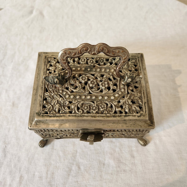 Vintage Indian Jali Brass Box Small
