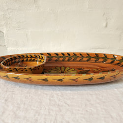 Tunisian Ceramic Oval Plate and Bowl