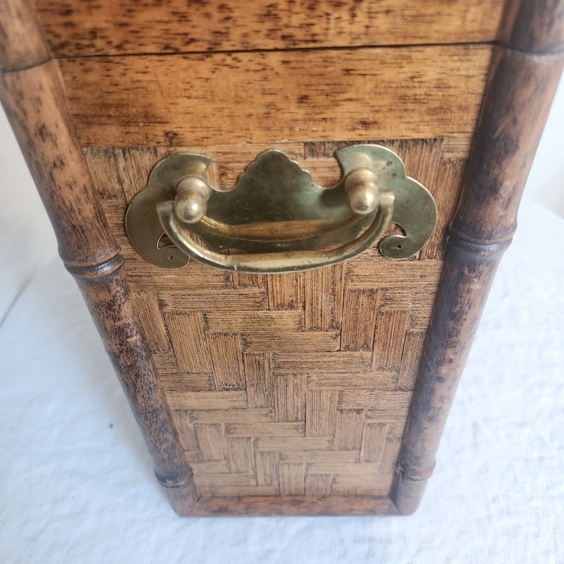 Vintage Woven Bamboo Document Box