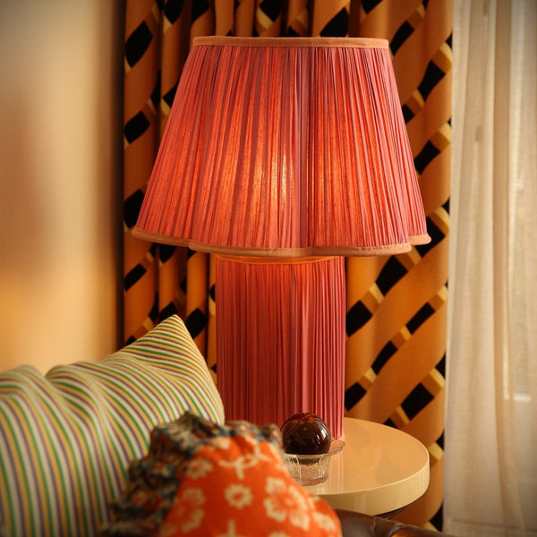 Myra Large Silk Lamp - Fuchsia