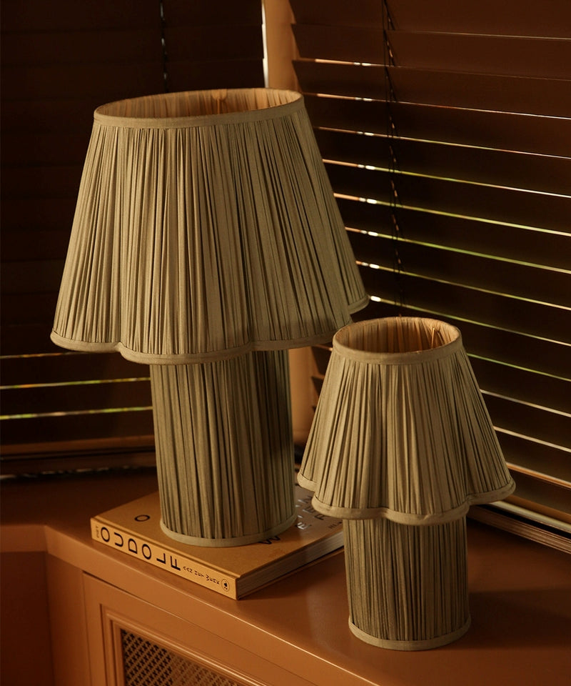 Myra Large Silk Lamp - Sage
