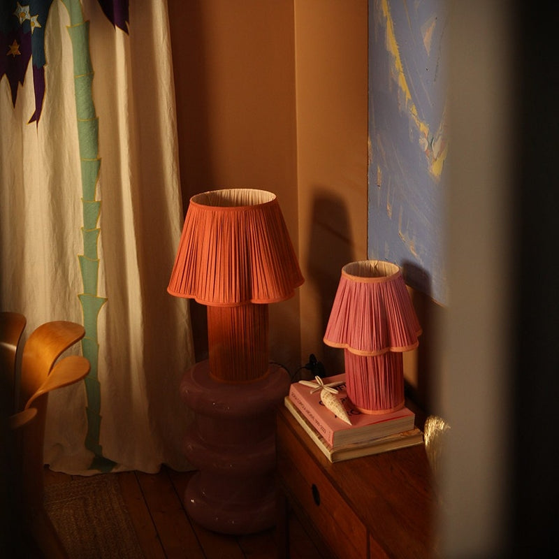 Myra Small Silk Lamp - Fuchsia