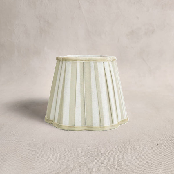 Beige & White Stripe Scalloped lampshade