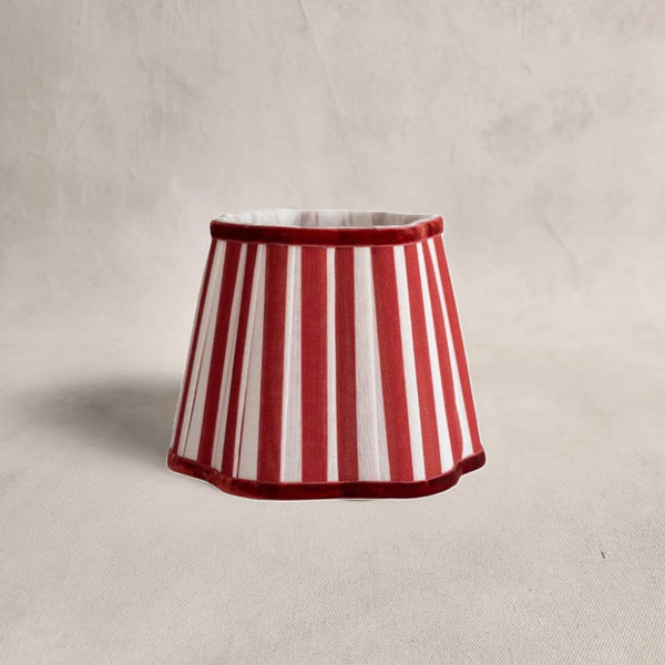 Red & White Stripe Scalloped lampshade