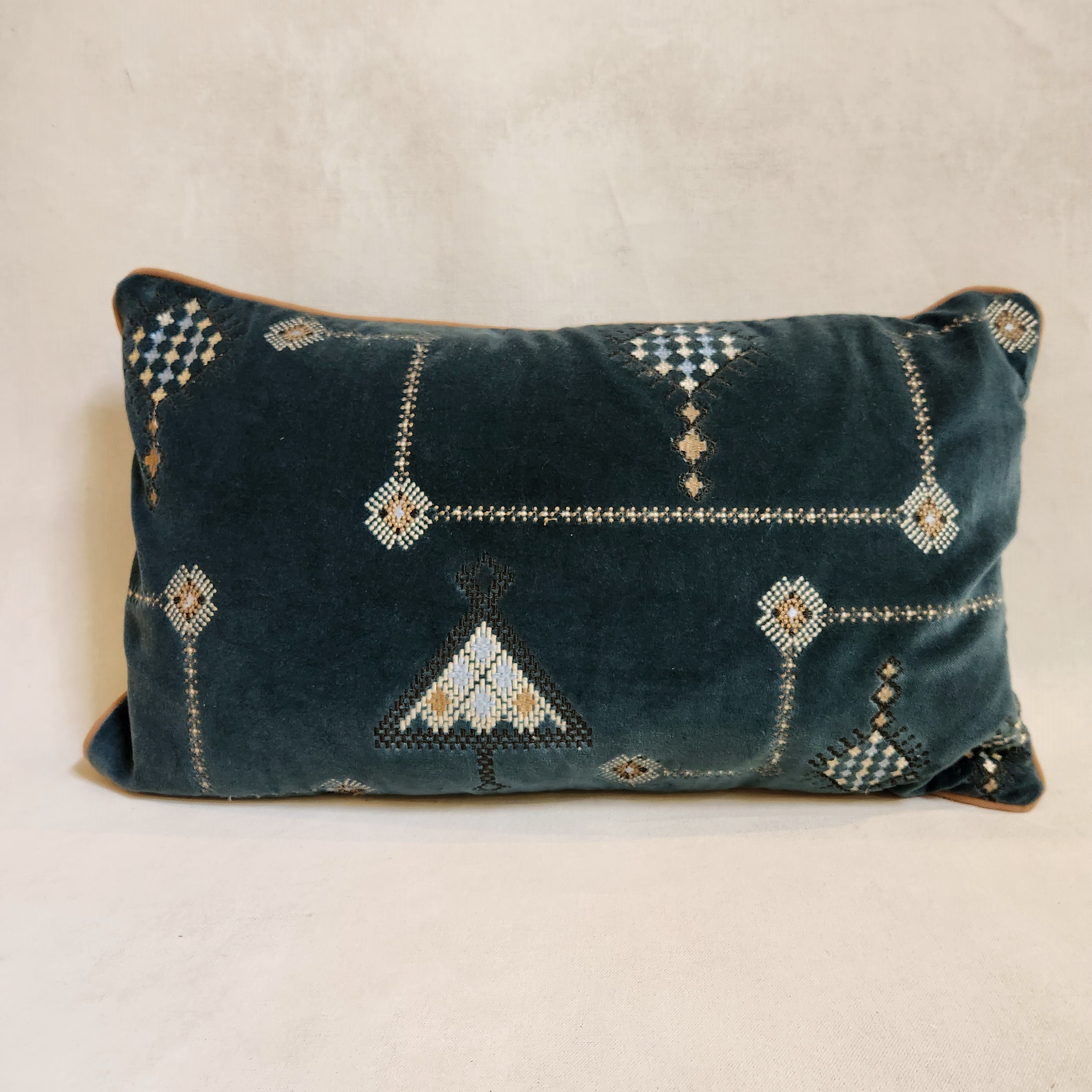 Kanika Blue Orion Lumbar Cushion, feather infill