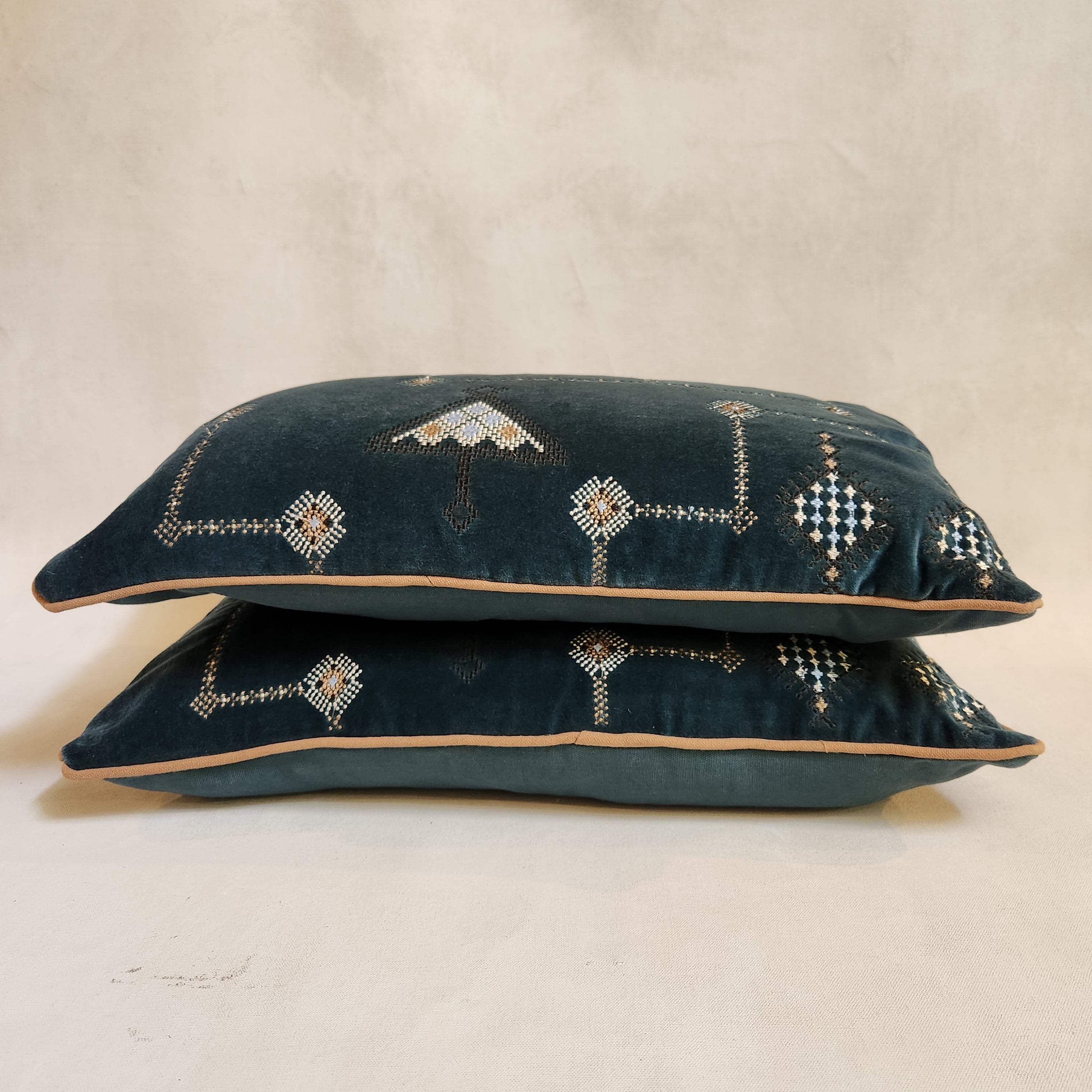 Kanika Blue Orion Lumbar Cushion, feather infill
