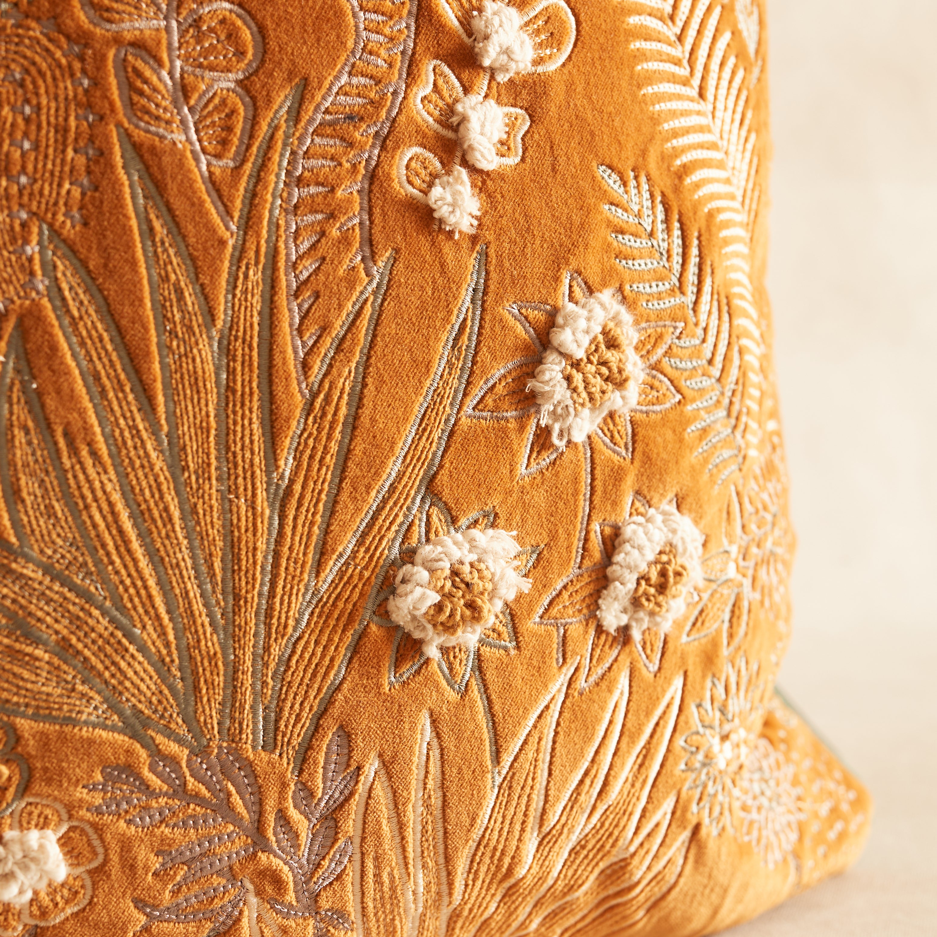 Kanika Gold Sunlight Cushion, feather infill