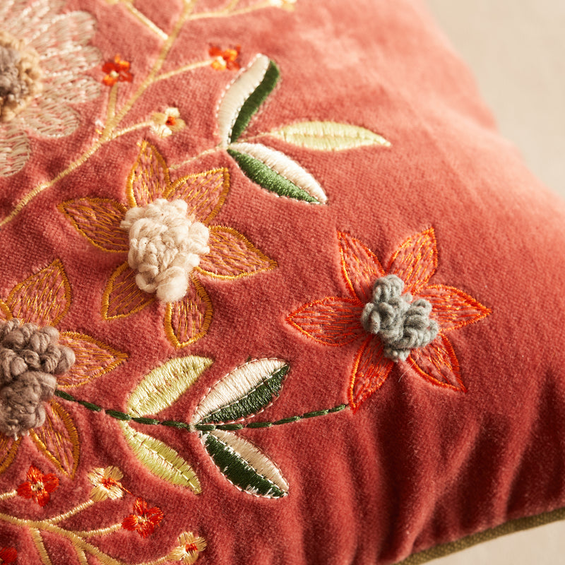Kanika Rose Garden Lumbar Cushion, feather infill