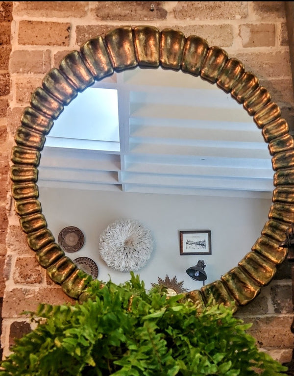 Sunburst Gilt Oval Mirror by Francisco Hurtado