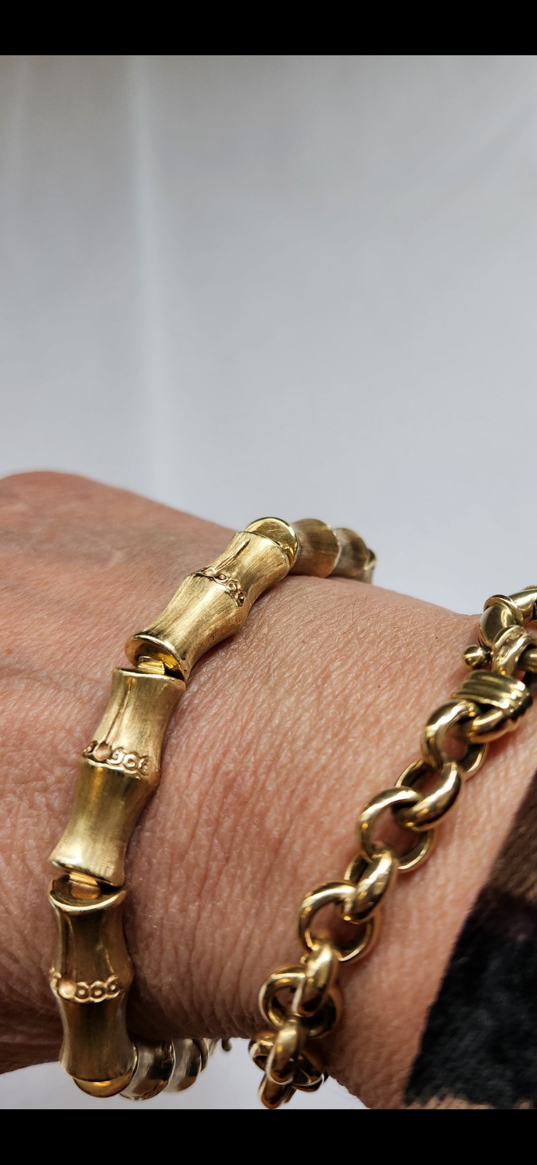 14ct Gold Vintage Bamboo Bracelet - 1960's