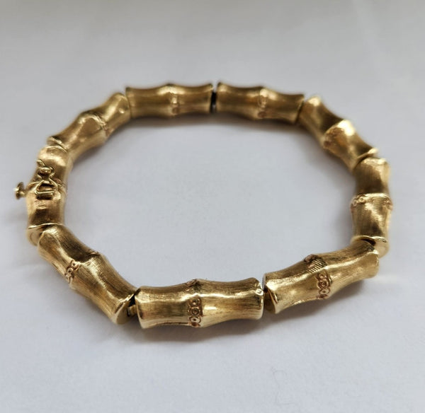 14ct Gold Vintage Bamboo Bracelet - 1960's