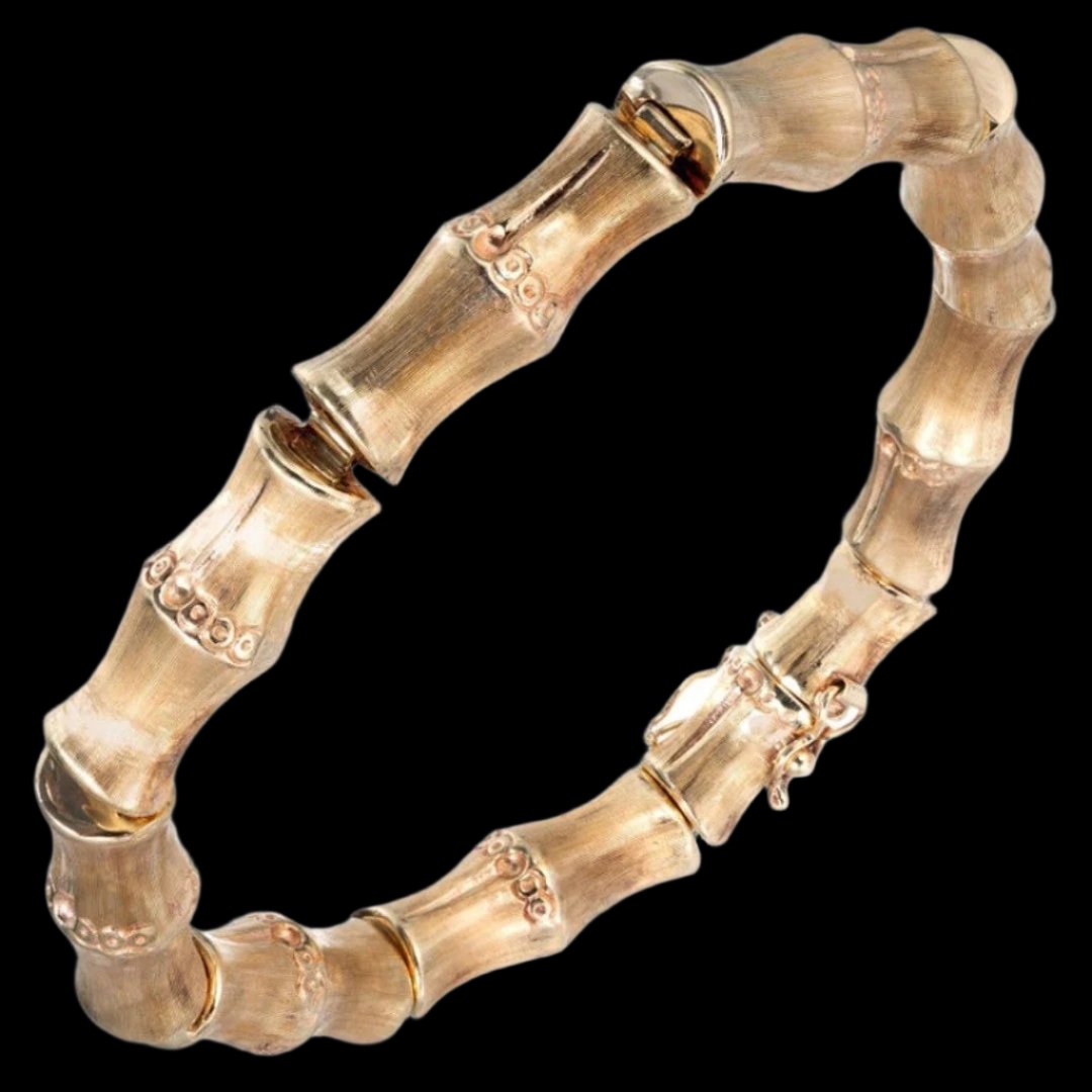 14ct Gold Vintage Bamboo Bracelet - 1960's
